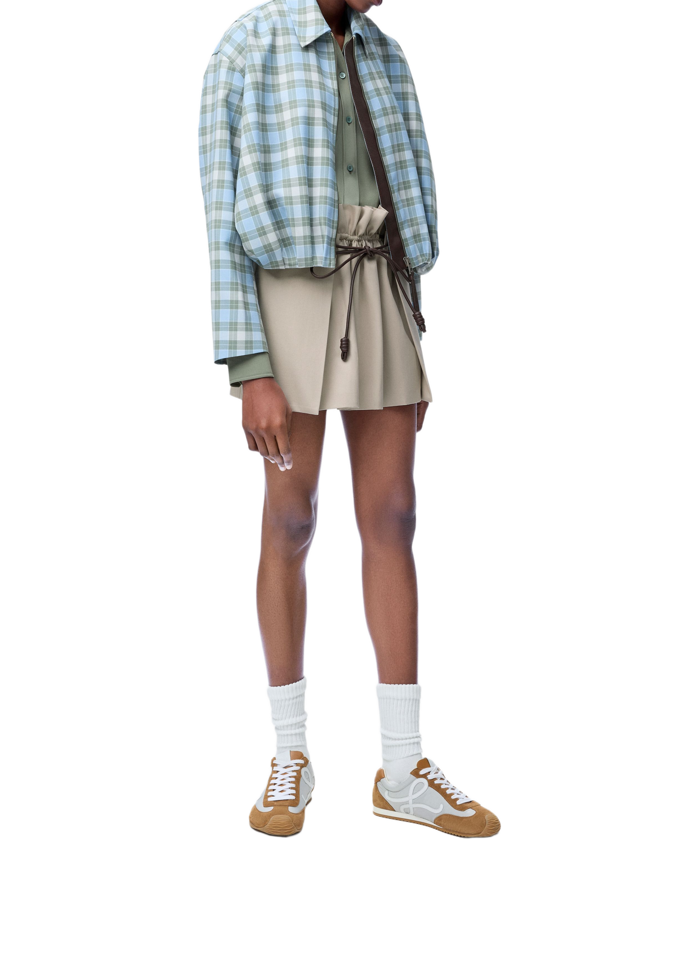 Mini skirt in cotton and silk LOEWE Beige