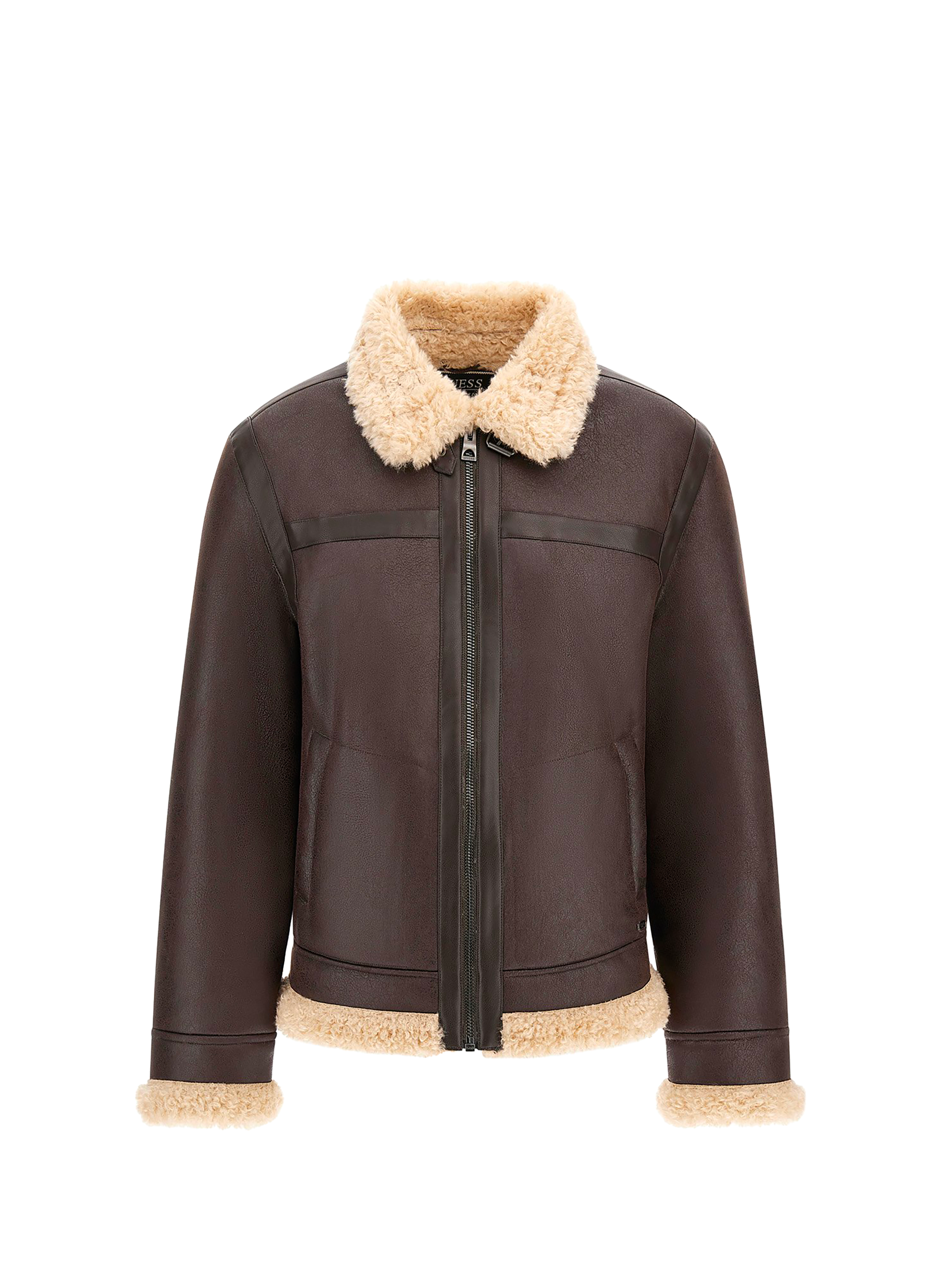 GUESS Blouson à bords texturés Brown