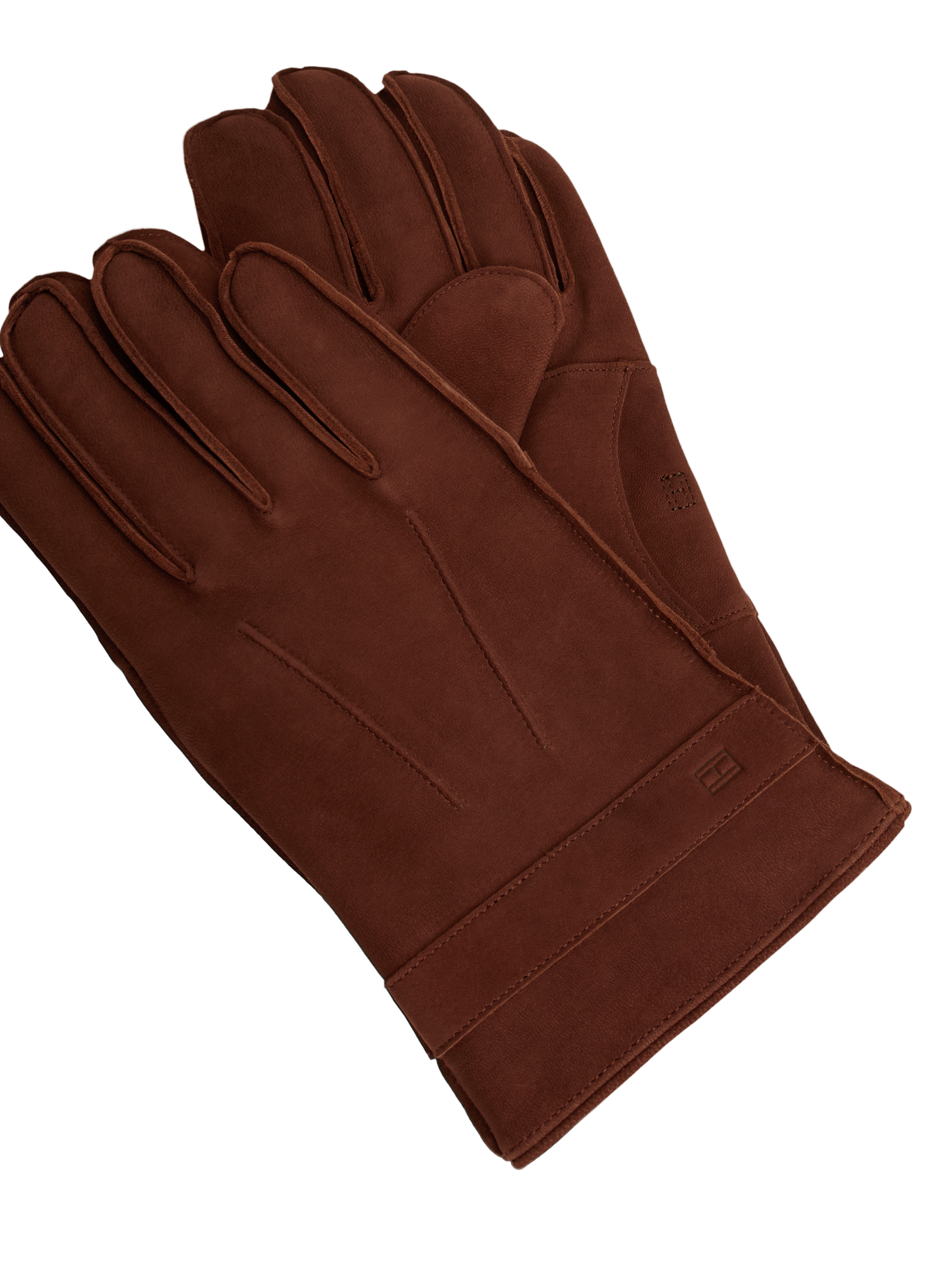 Tommy Hilfiger Flag leather gloves TOMMY HILFIGER Brown