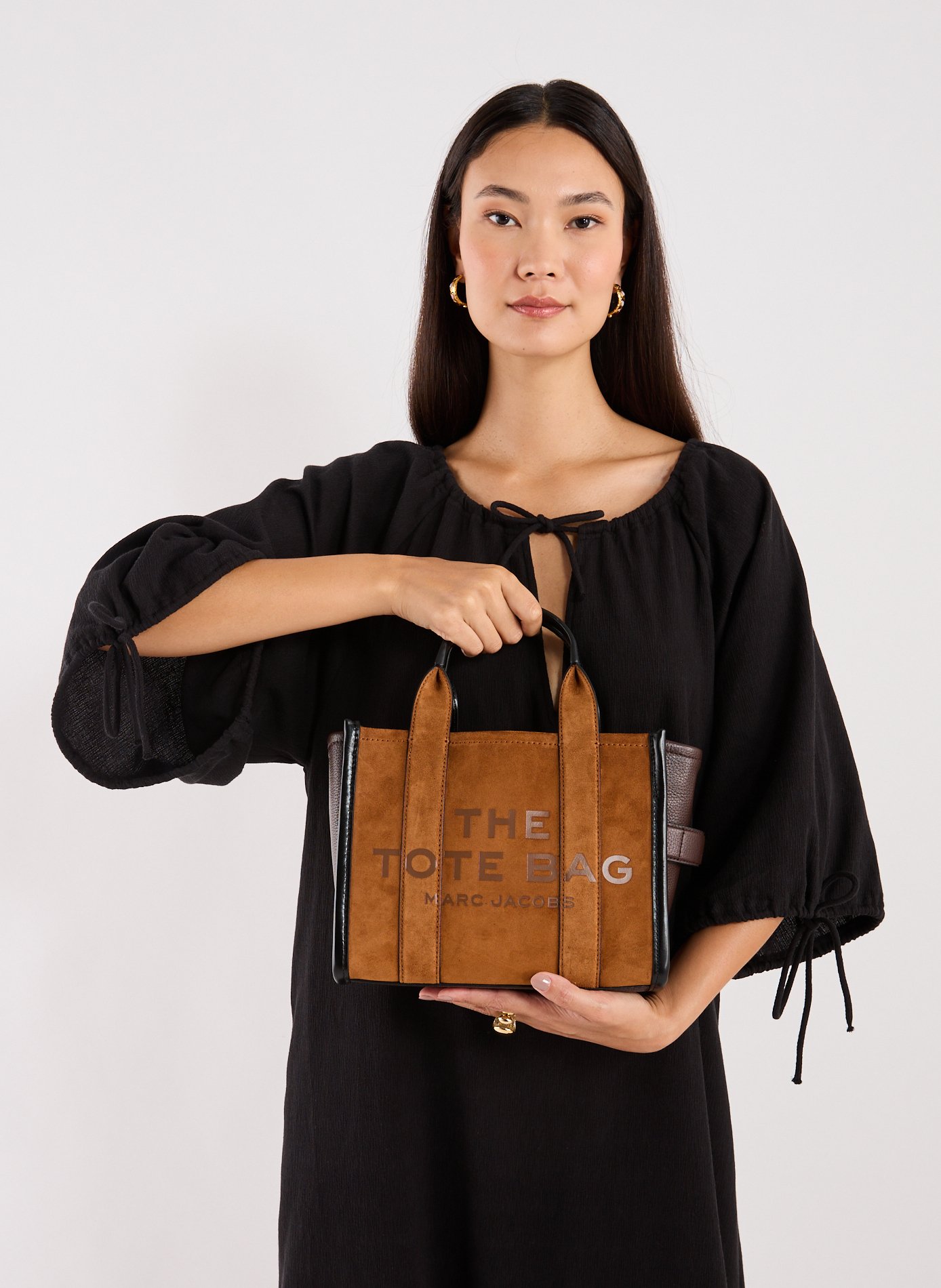 Sac cabas The Tote Bag en daim MARC JACOBS Marron