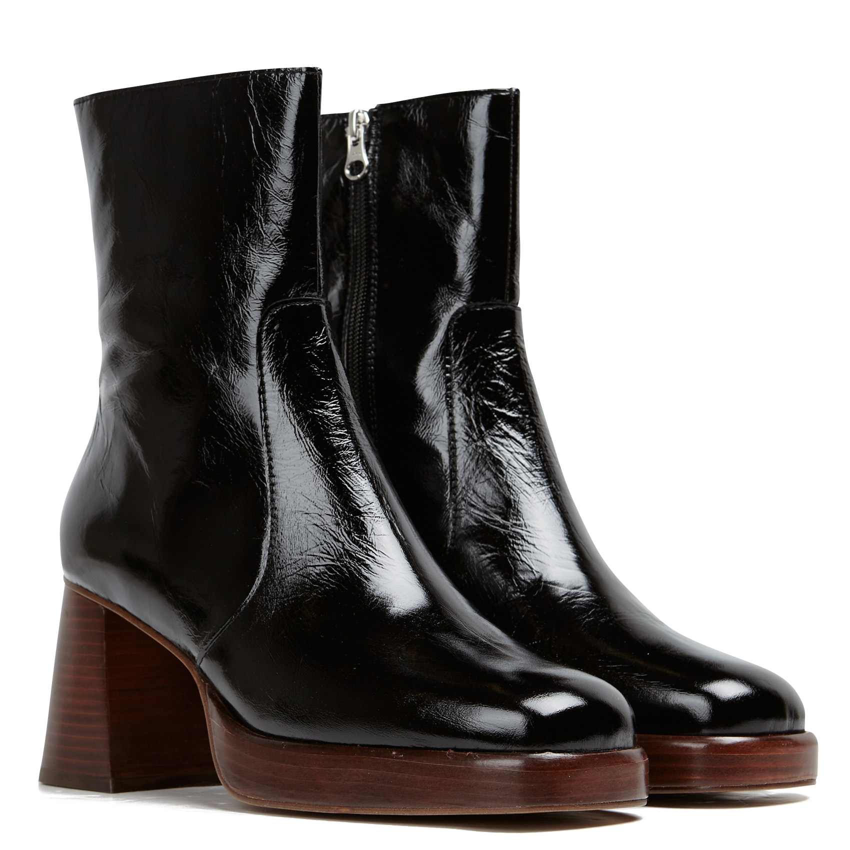 Bottines talons hauts en cuir brigand JONAK Noir