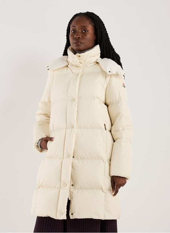 Doudoune matelassée mi-longue | Blanc by MONCLER Doudoune matelassée mi-longue Blanc