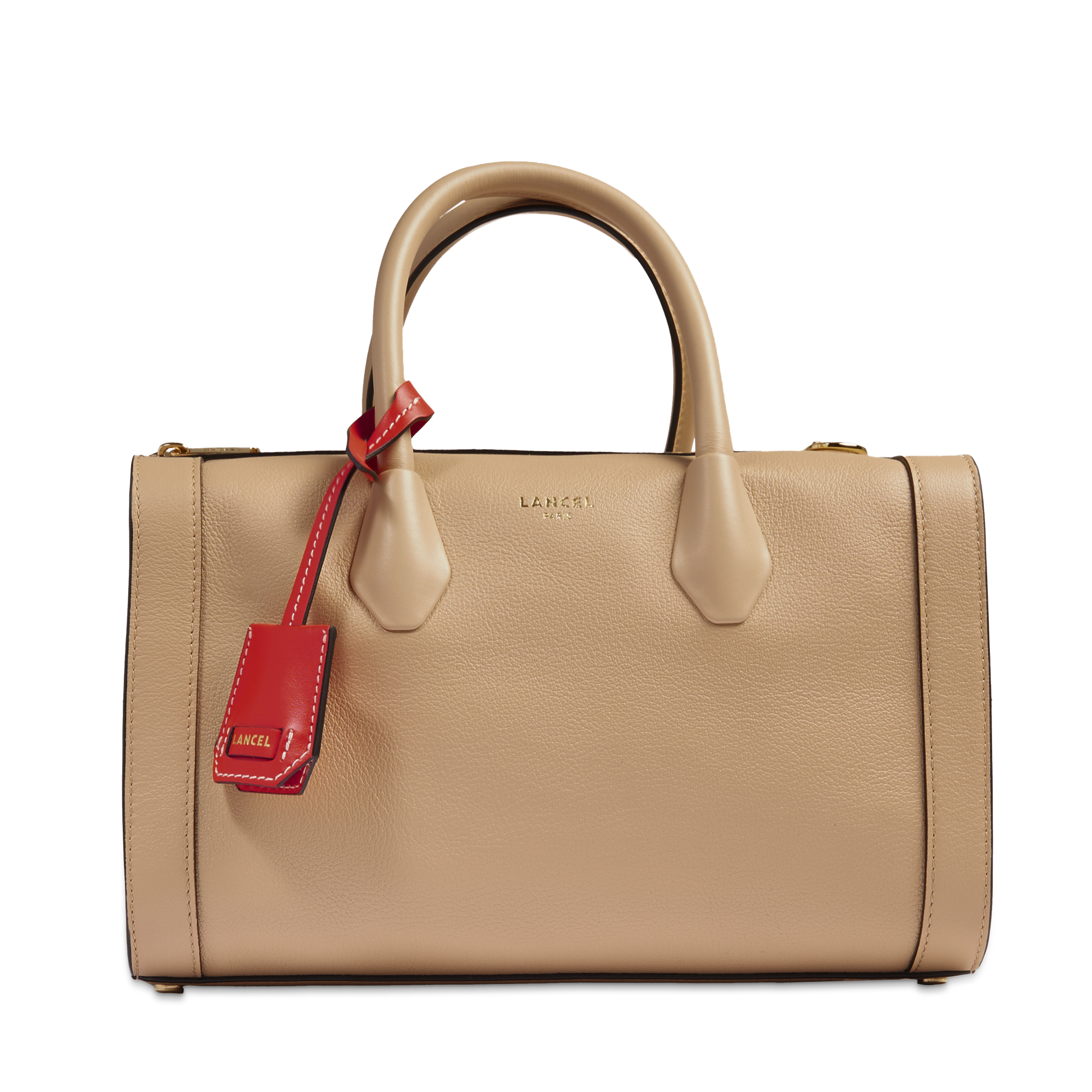 LANCEL Sac bowling m bcbg de lancel en cuir Beige