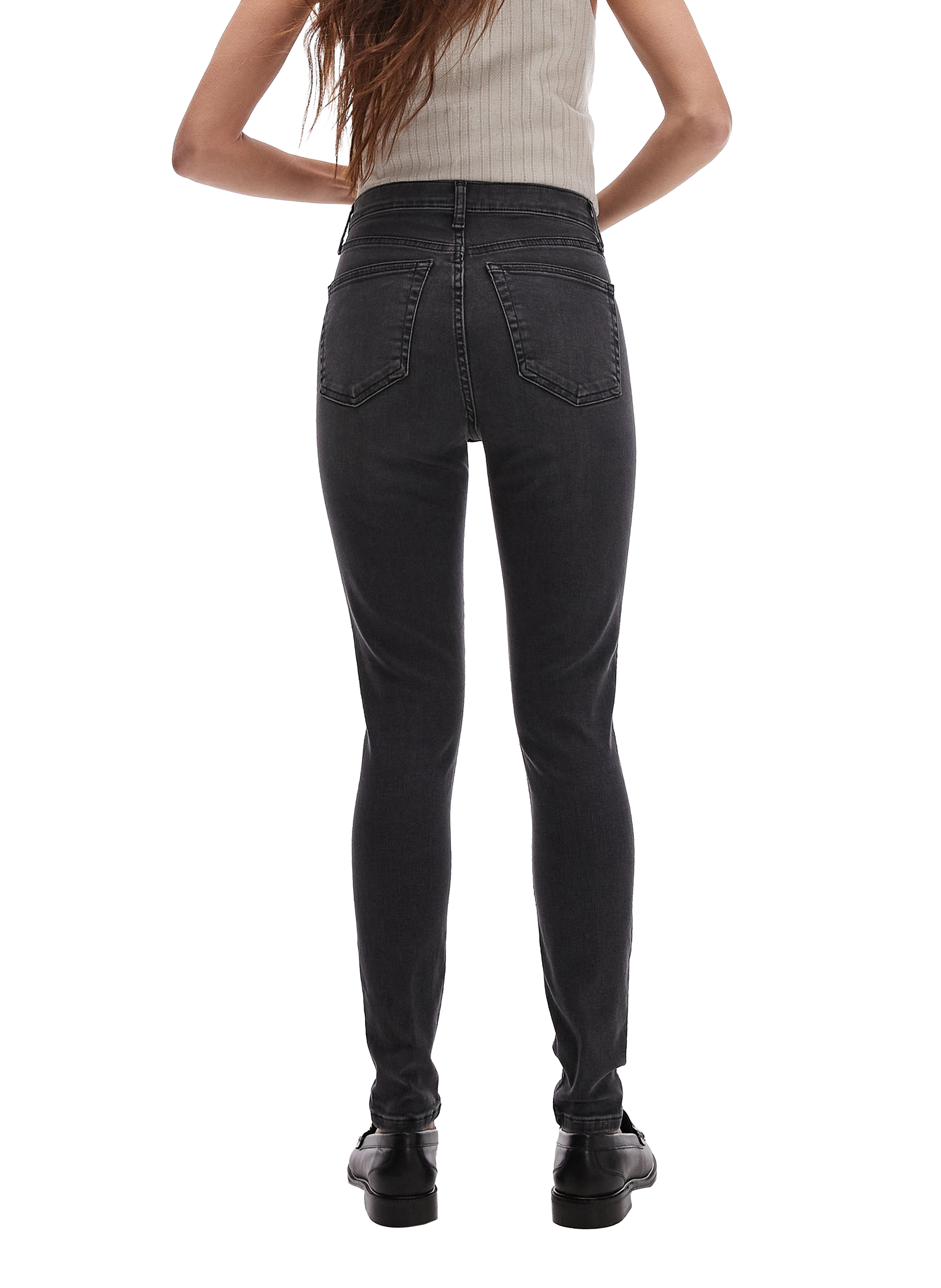 Cotton-blend slim-fit jeans TOPSHOP Blue