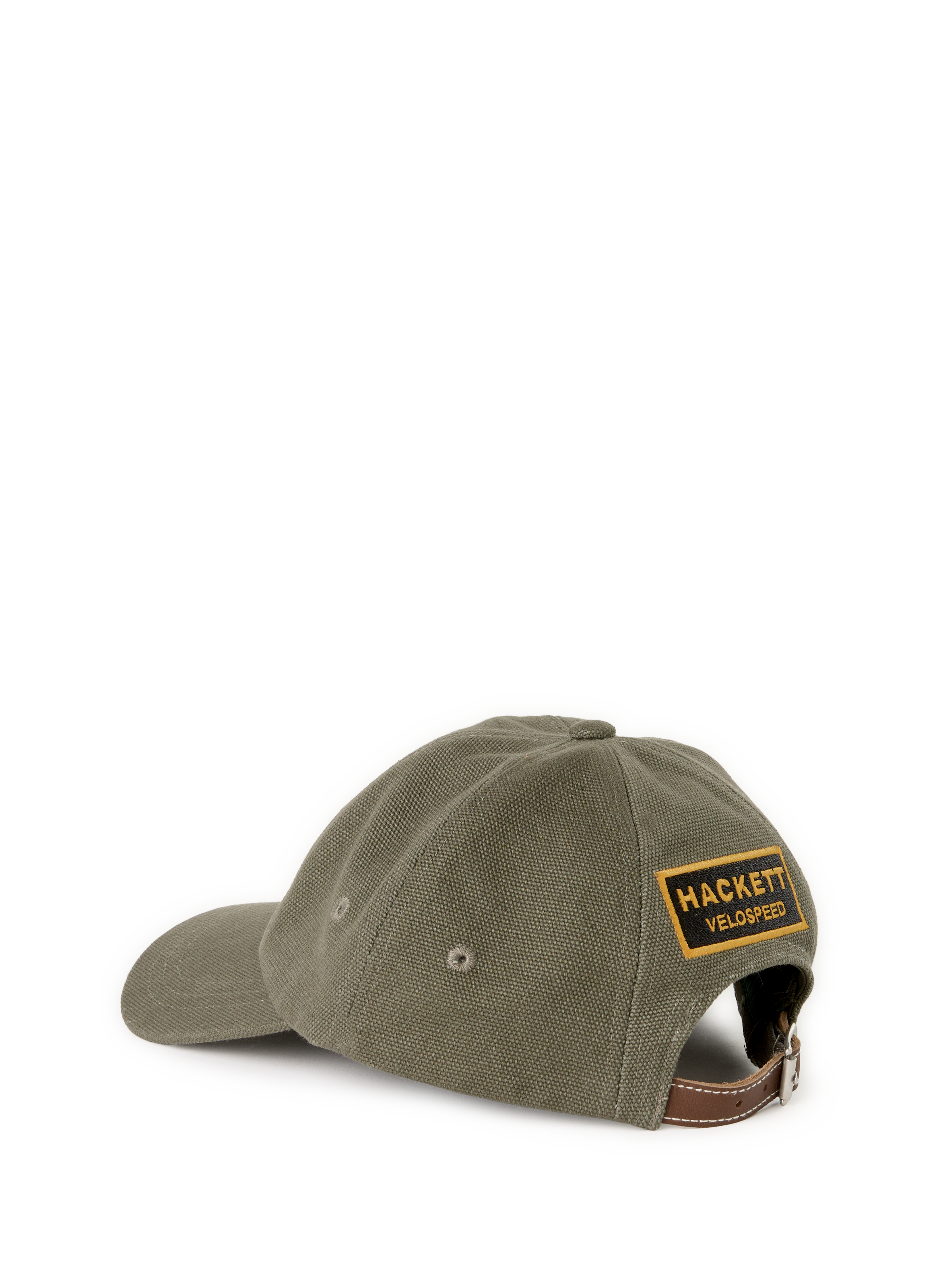 Embroidered curved cotton visor cap HACKETT Green