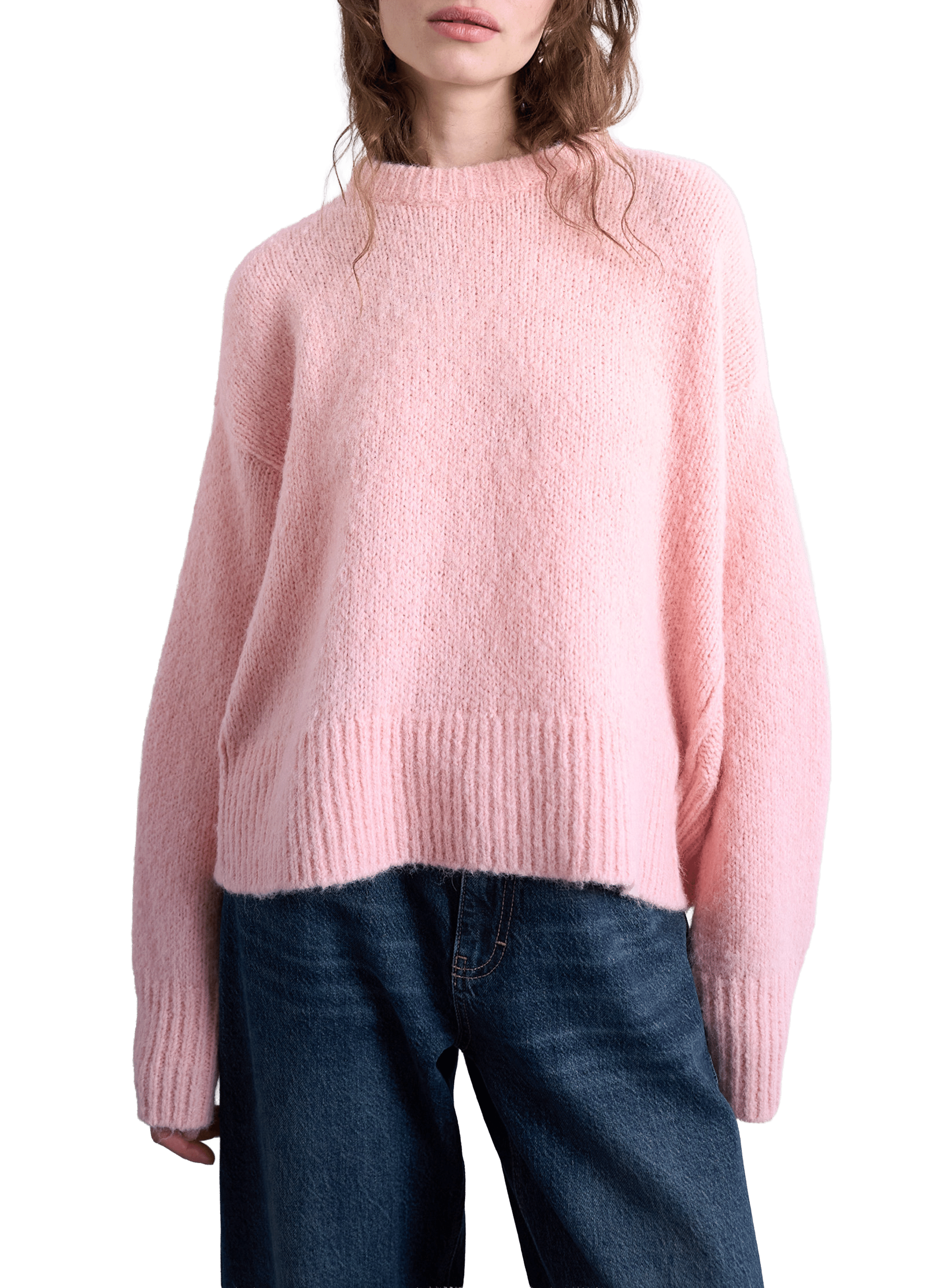 TOPSHOP Knitted round-neck jumper Pink