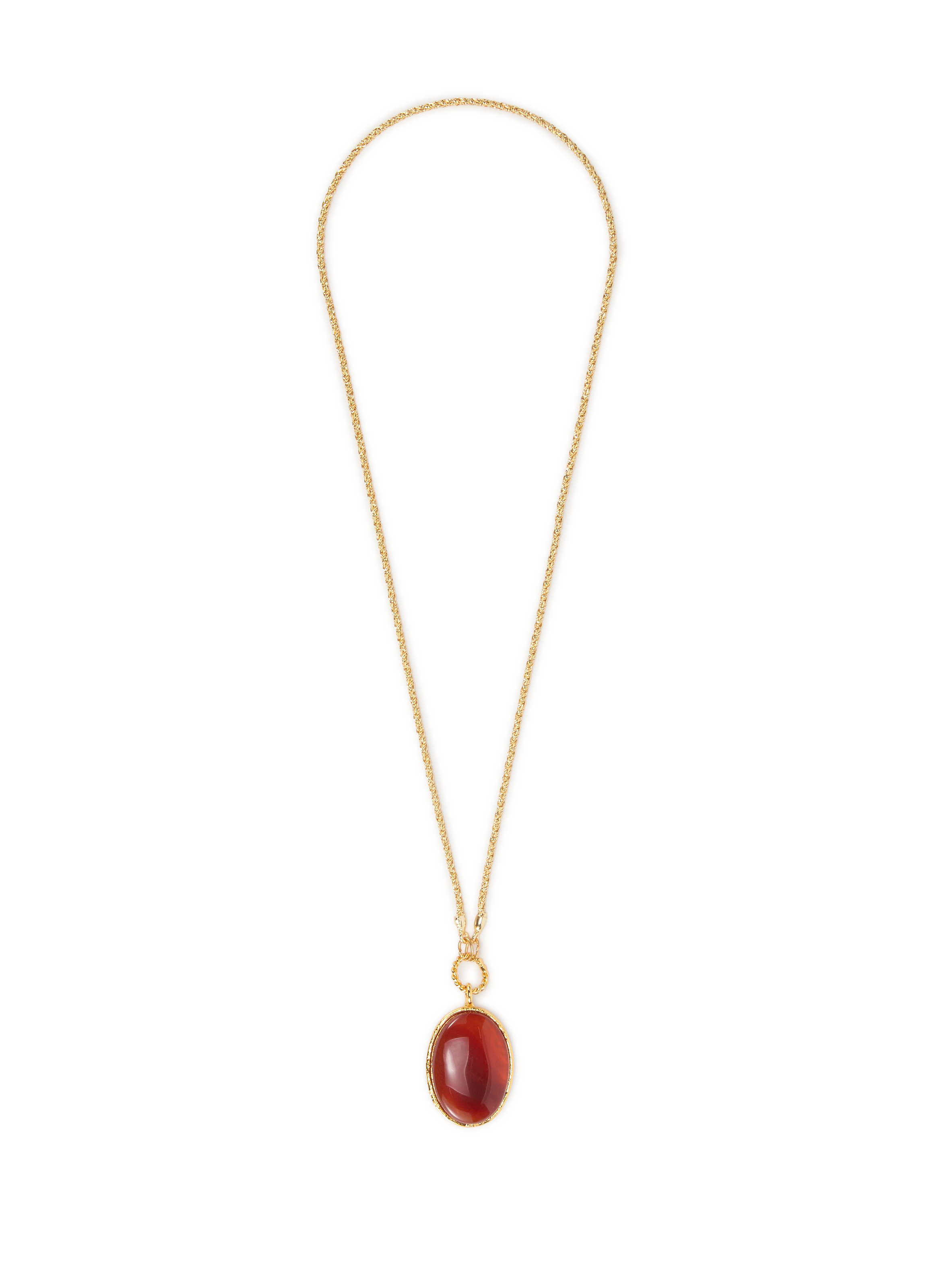 SYLVIA TOLEDANO Brass and stone necklace Red