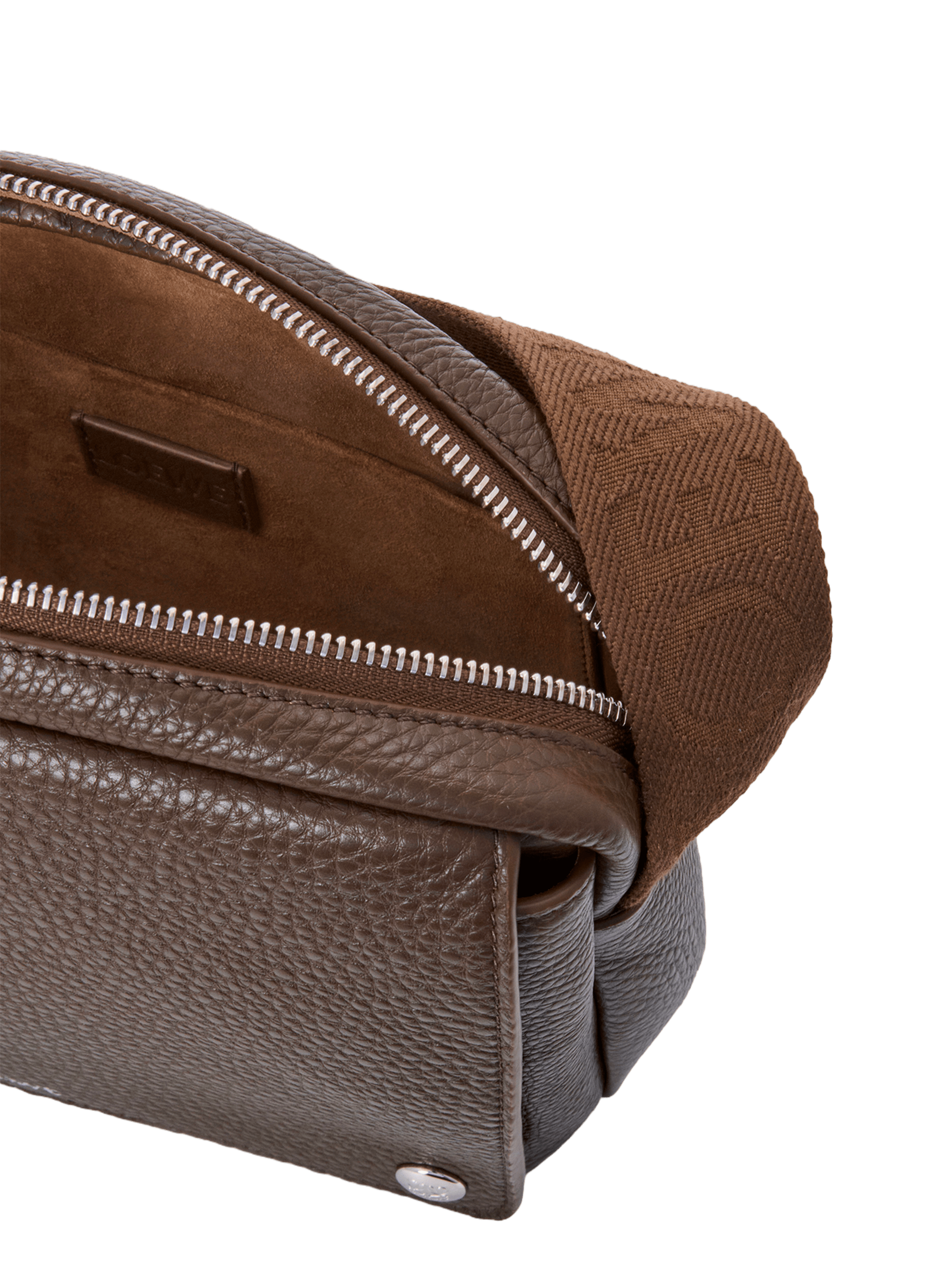 Medium Pebble messenger bag in soft grained calfskin leather LOEWE Brown