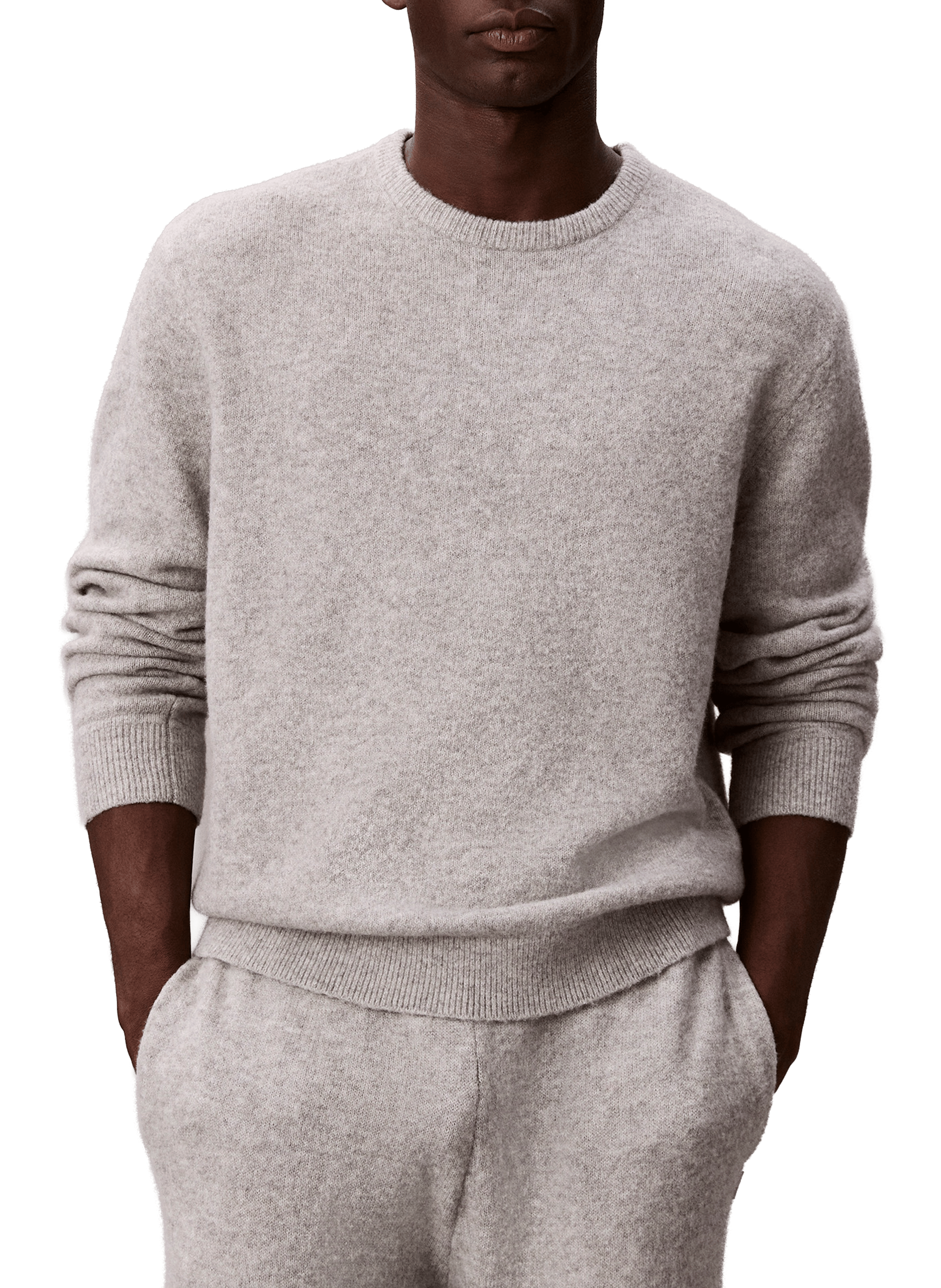 CALVIN KLEIN Knitted straight-fit jumper  Grey