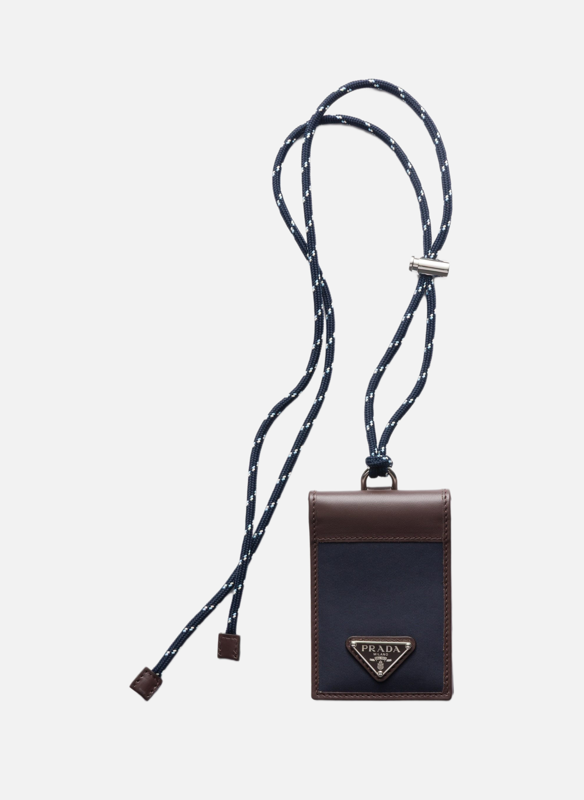 Porte-cartes prada speedrock en re-nylon et cuir a PRADA Bleu