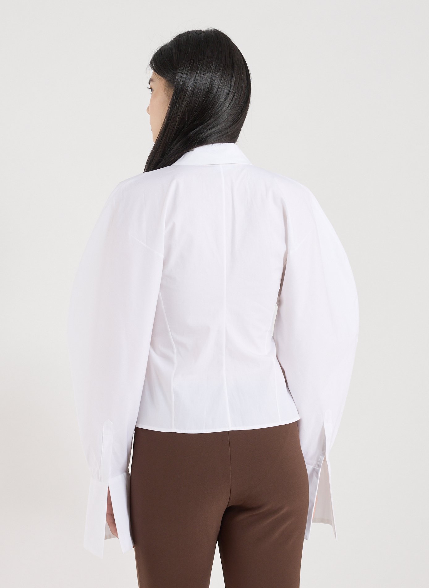 Chemise cintrée à cravate en coton A.W.A.K.E. MODE Blanc