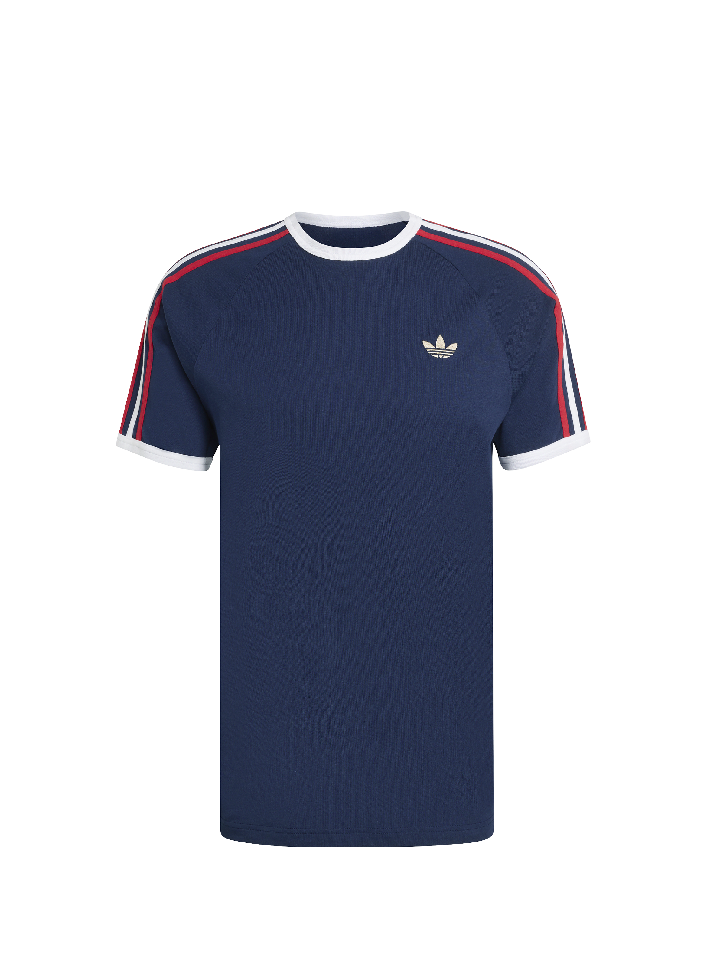 Short-sleeved embroidered cotton T-shirt ADIDAS Blue
