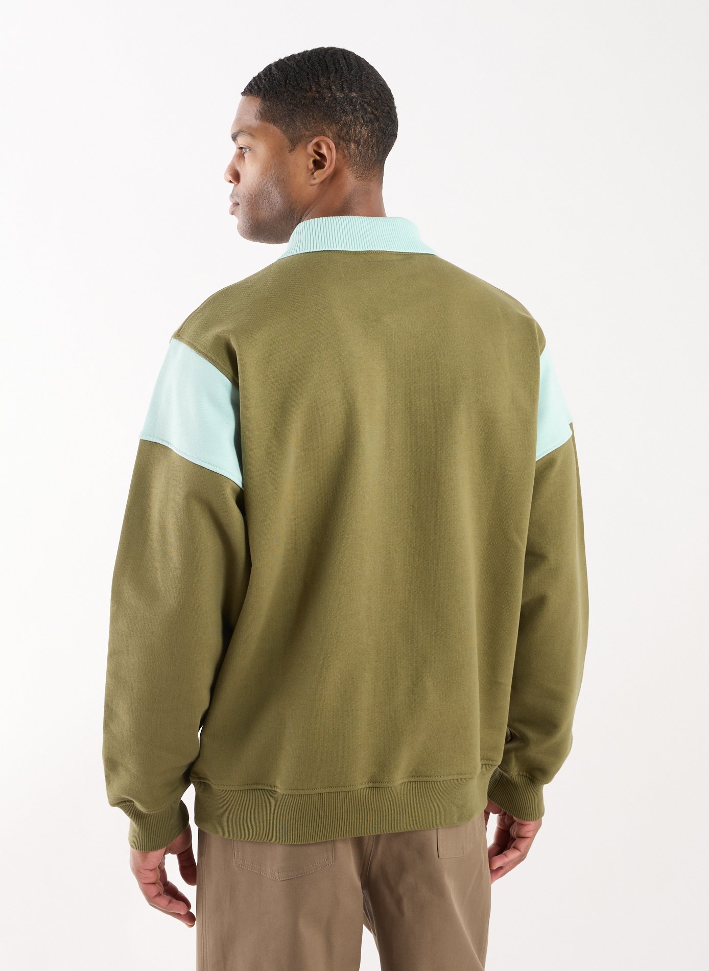 Polo à manches longues en coton DROLE DE MONSIEUR Kaki