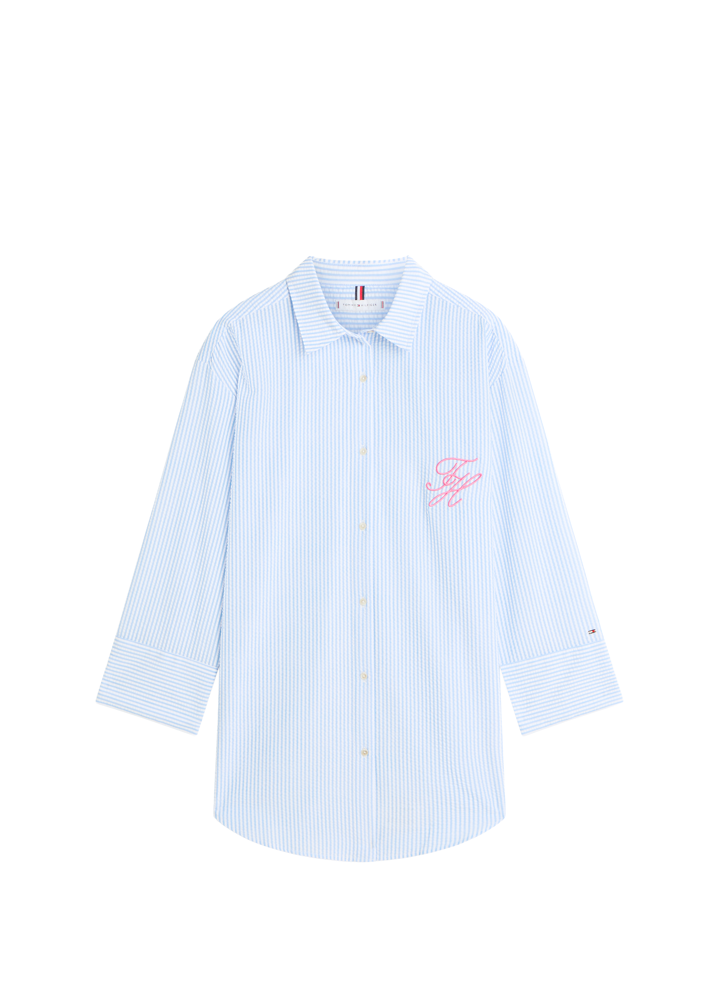 Long striped shirt with embroidered logo TOMMY HILFIGER Blue