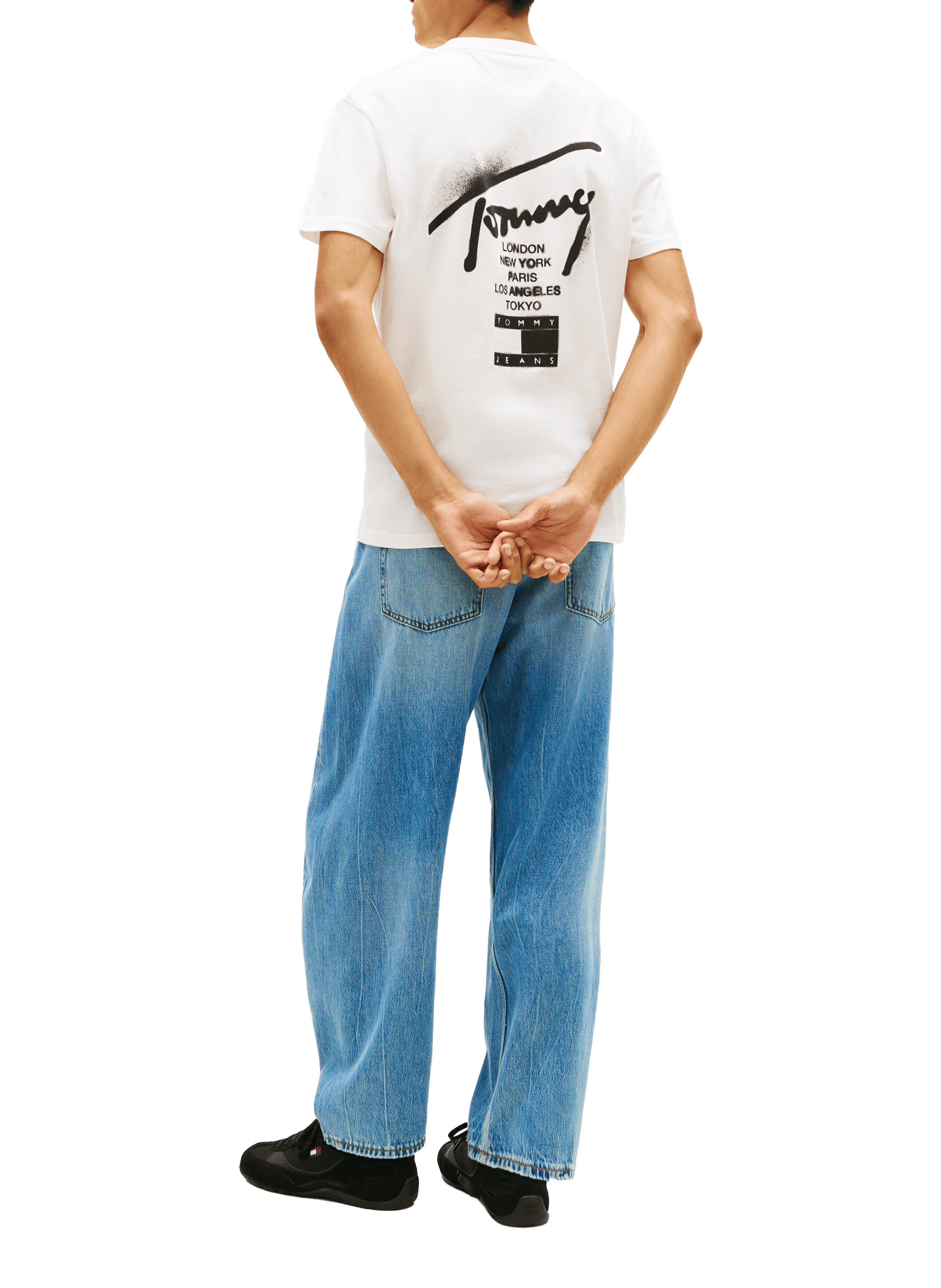 Biker-style cotton t-shirt TOMMY HILFIGER White