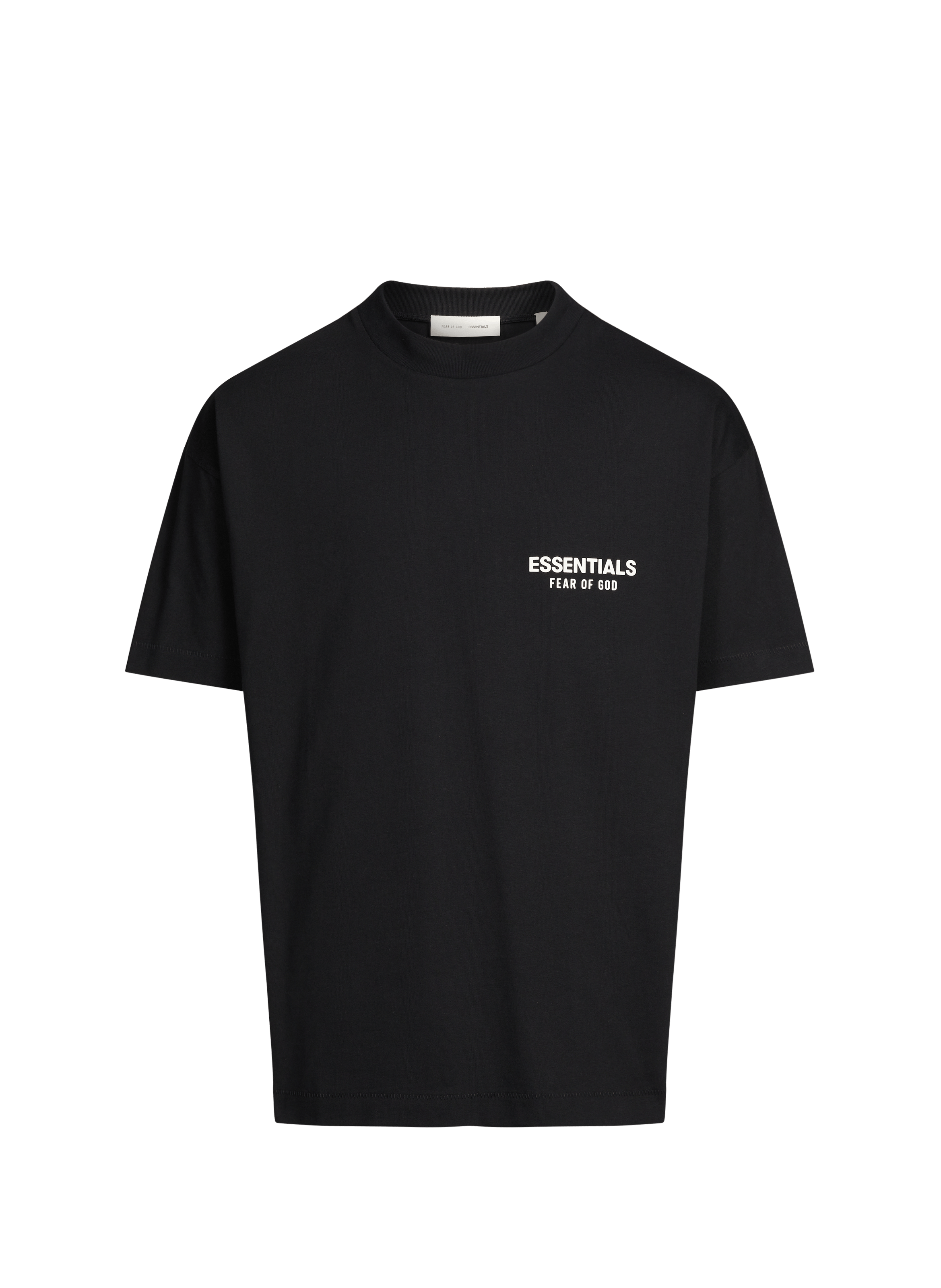 Oversized cotton brand t-shirt FEAR OF GOD ESSENTIALS Black