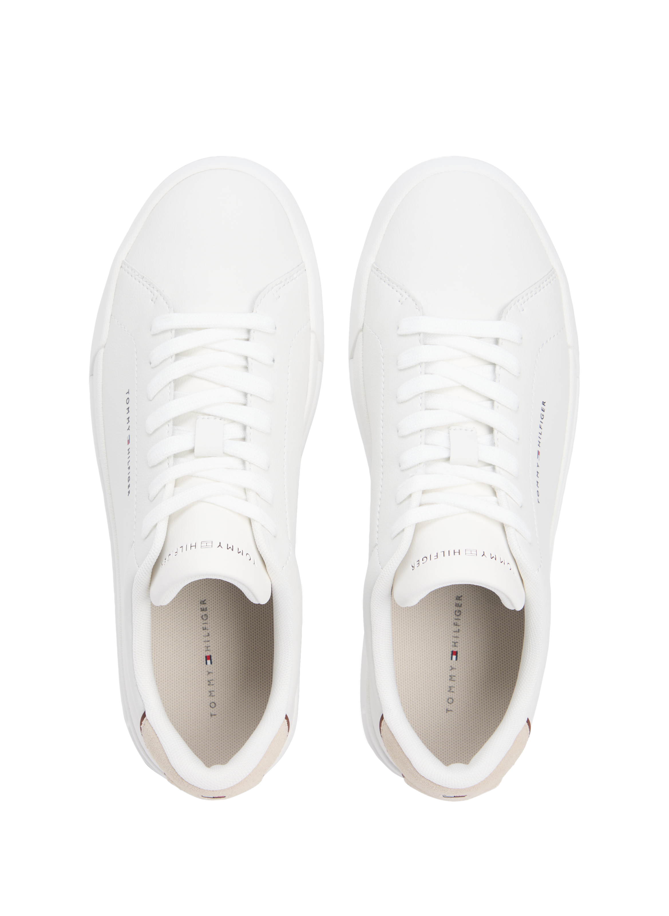 Grain effect leather sneakers TOMMY HILFIGER White