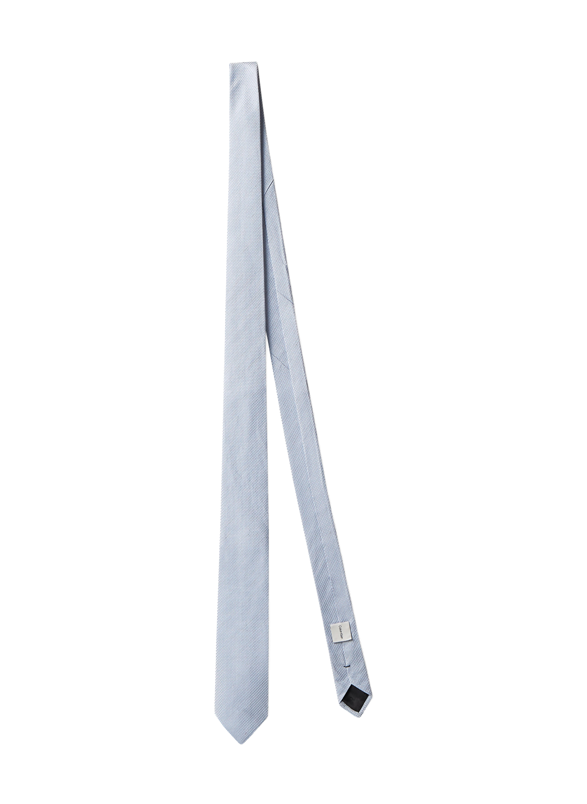 Cravate jacquard en soie en lin CALVIN KLEIN Bleu