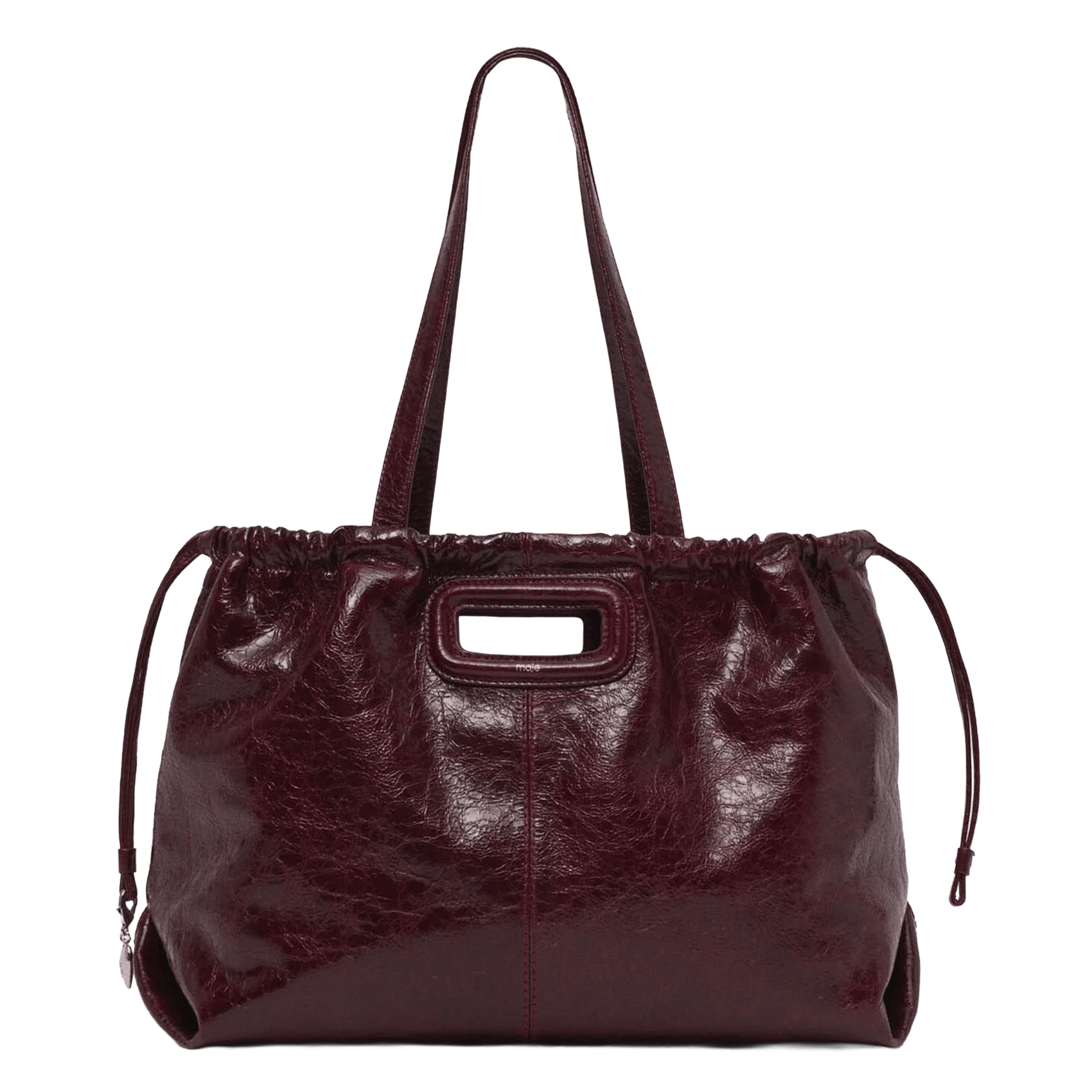 Sac porté épaule en cuir miss m cabas MAJE Rouge