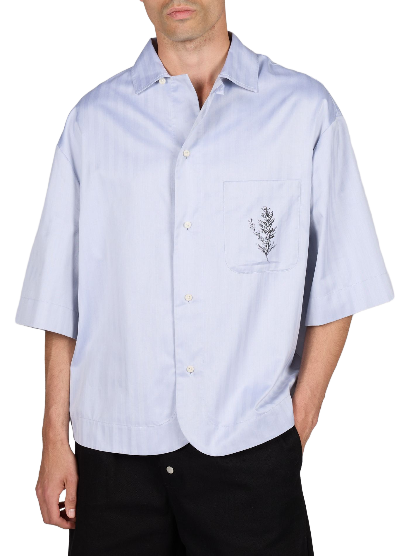 The striped cotton Cardigan shirt JACQUEMUS Blue