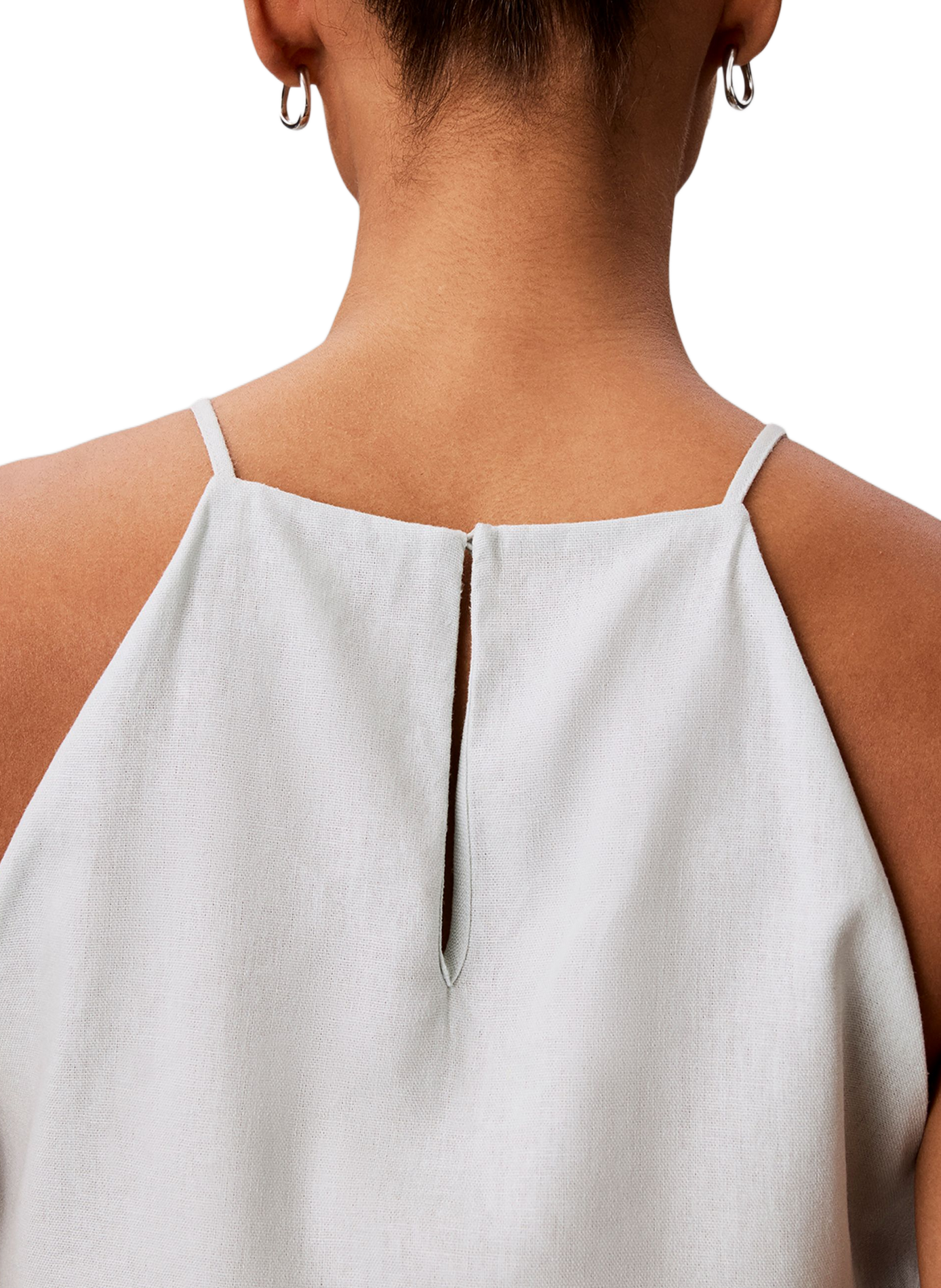 Top à fines bretelles en lin mélangé CALVIN KLEIN Vert