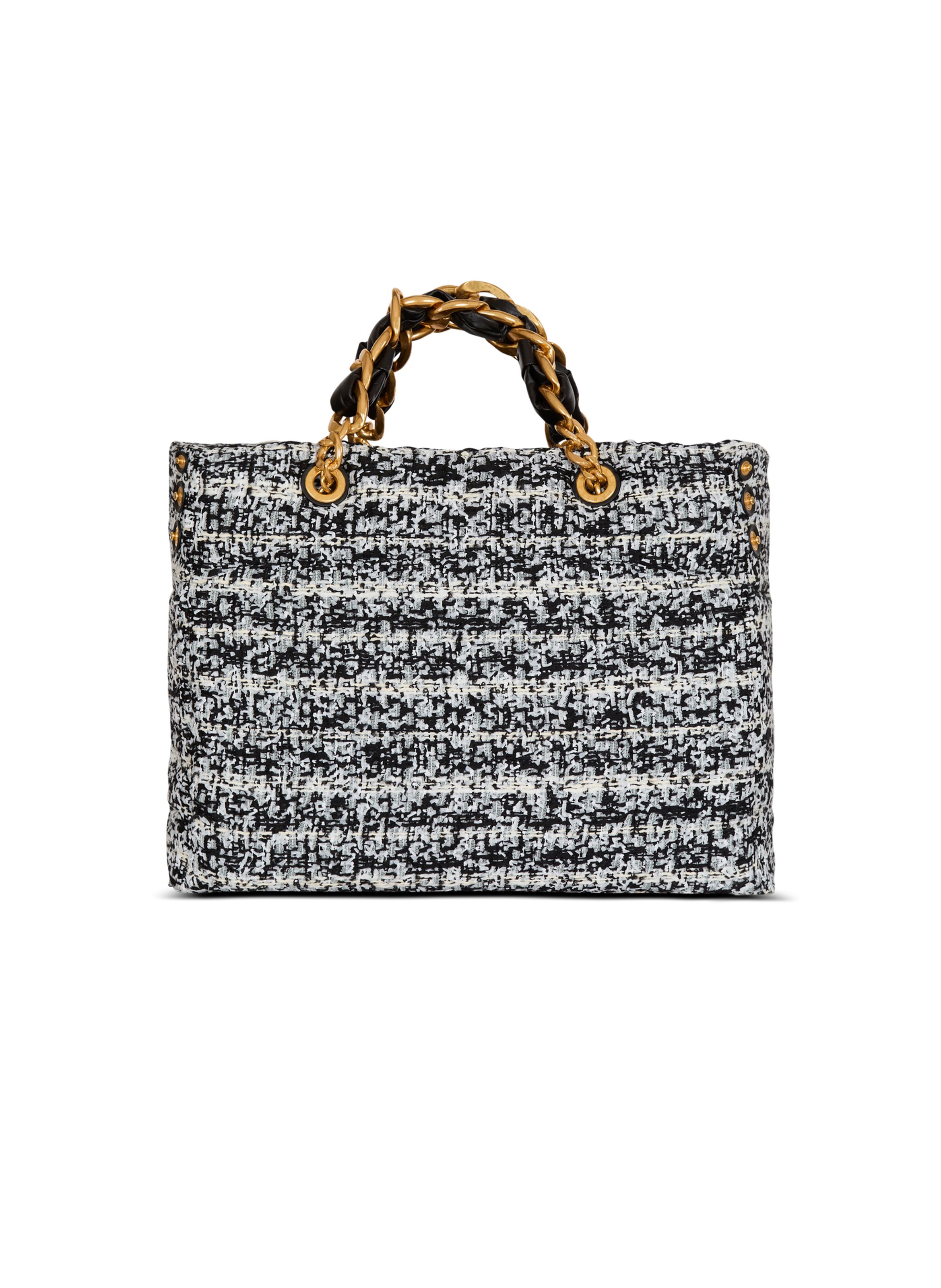 Sac cabas 1945 soft en tweed BALMAIN Noir