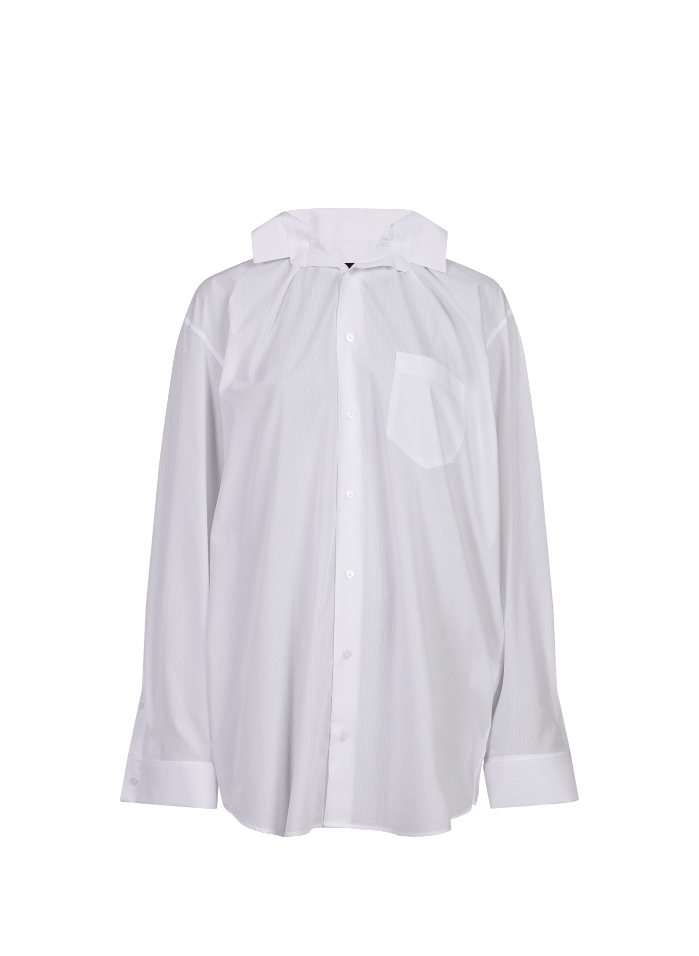 Oversized shirt with classic elasticated collar in cotton ALAINPAUL White