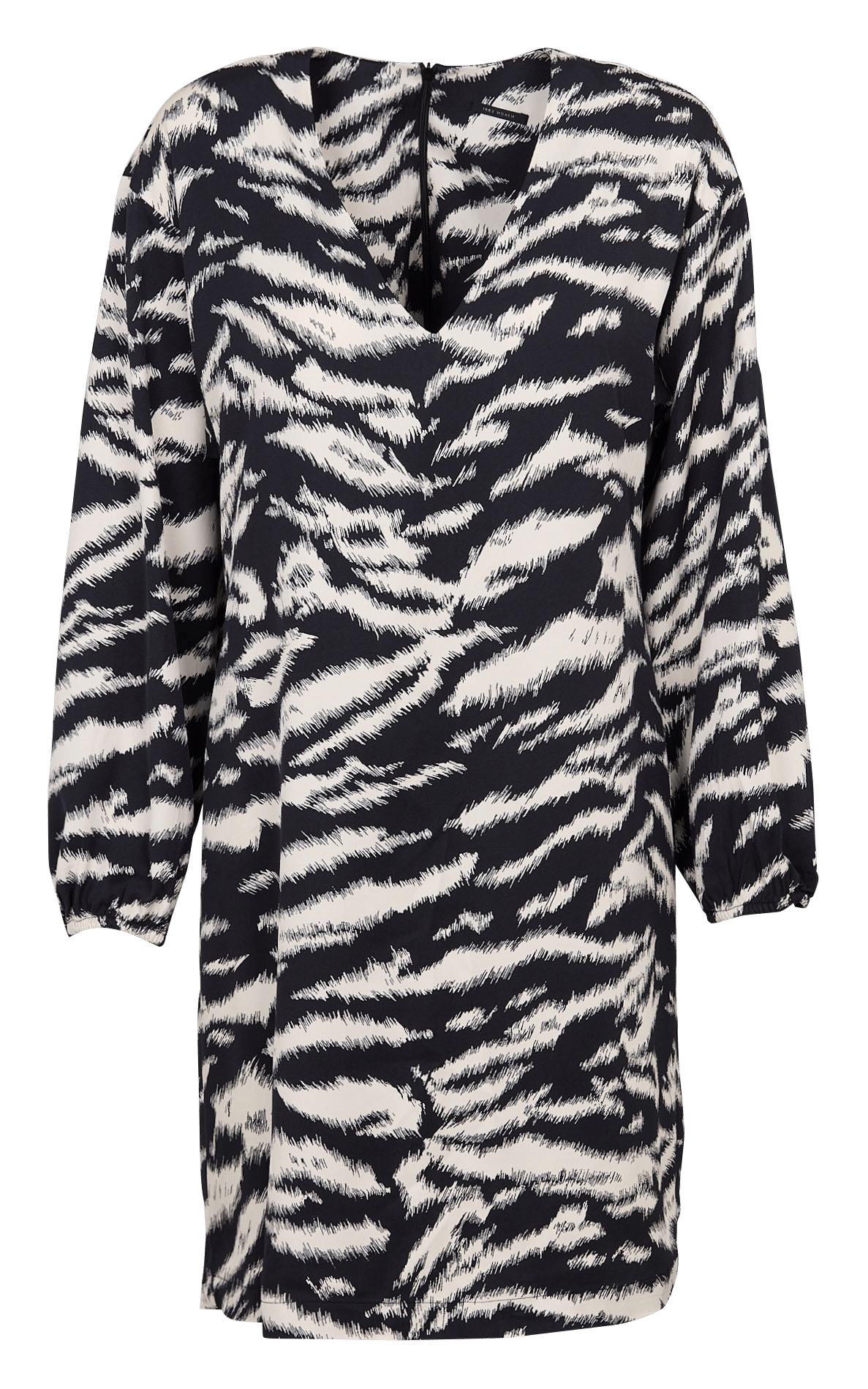 Robe courte col v imprimé zèbre IKKS Noir
