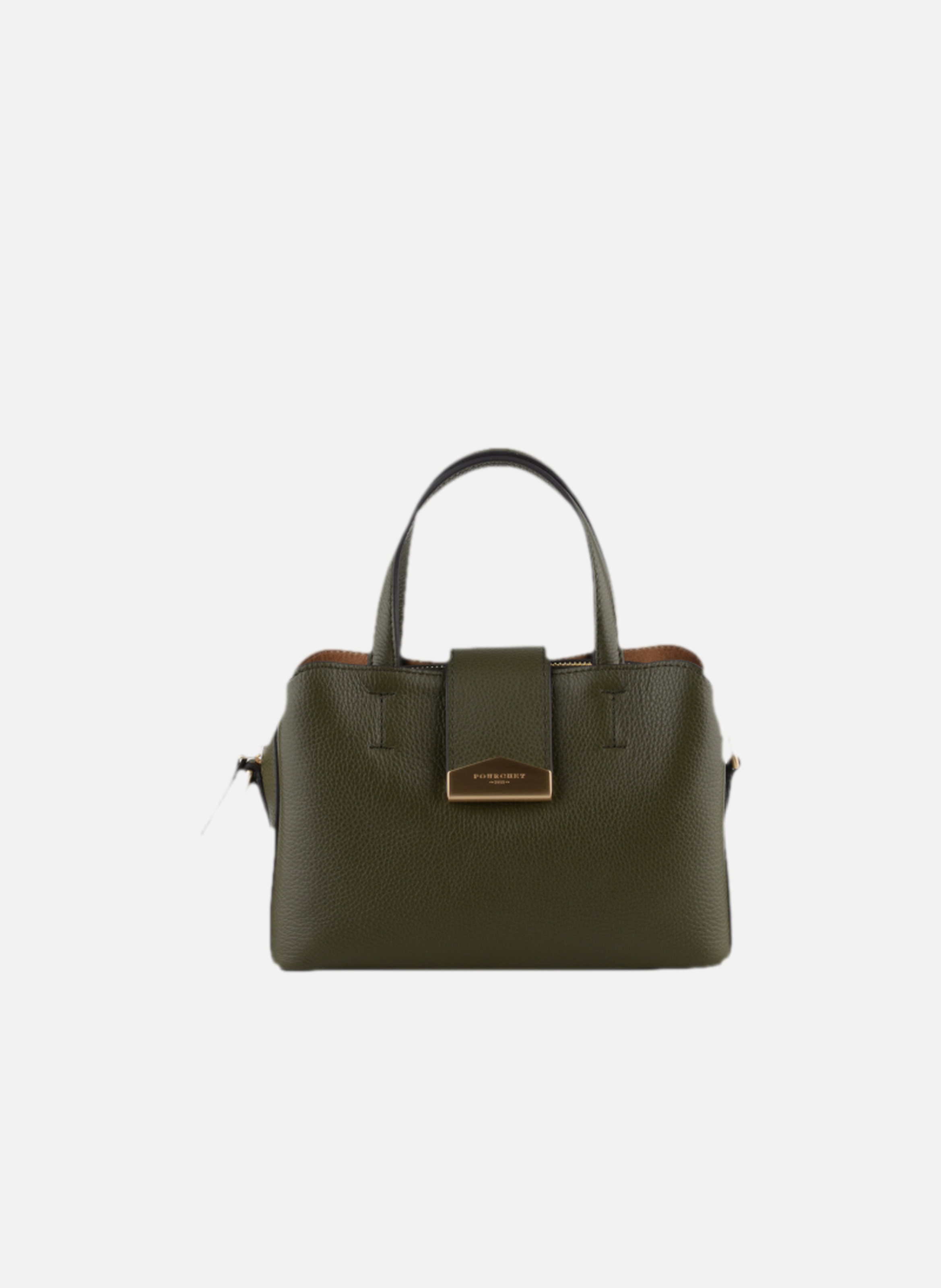 Cavalcade | sac porté épaule mm en cuir de vachette KakiPOURCHET