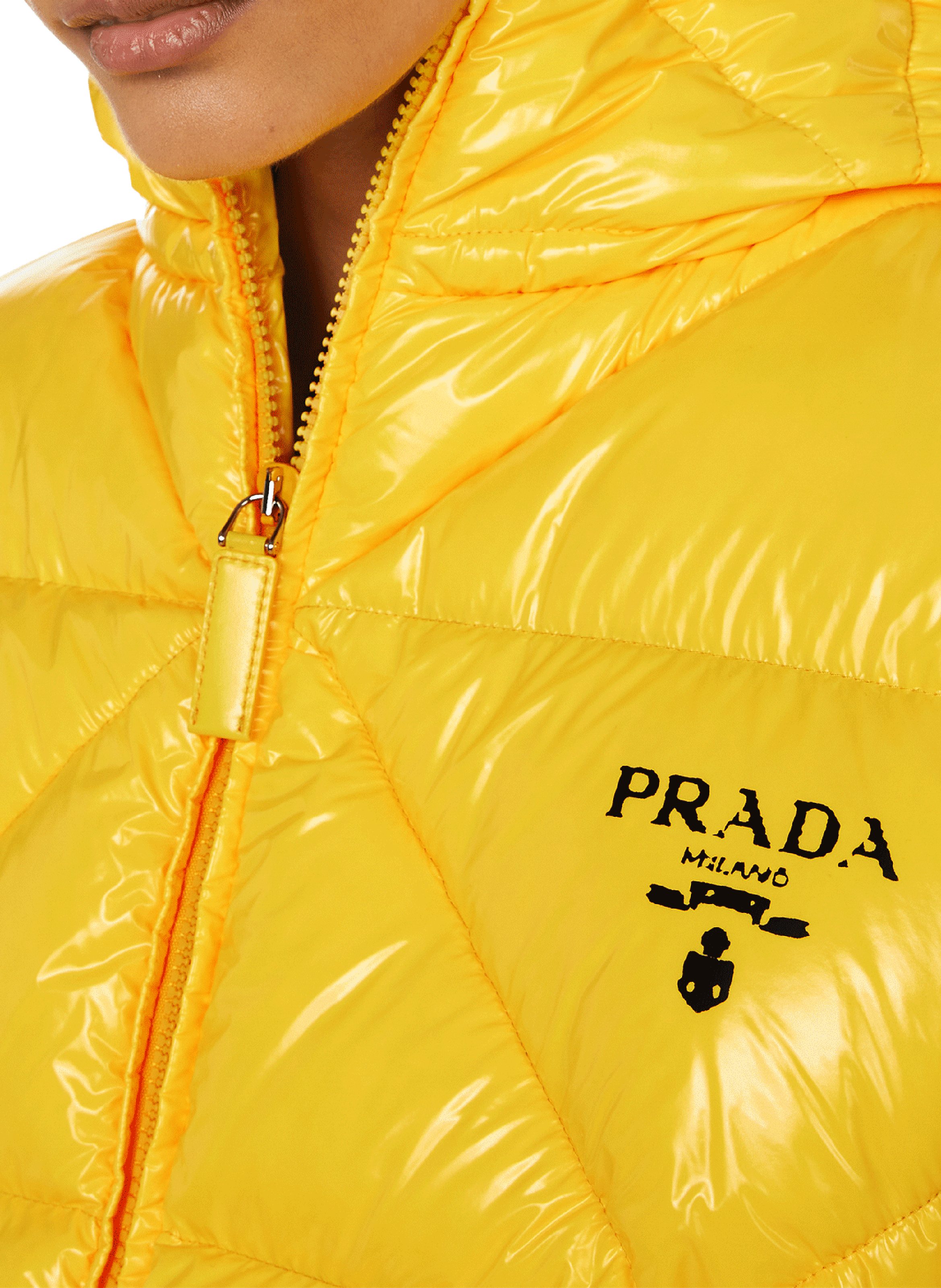 Doudoune à logo PRADA Jaune