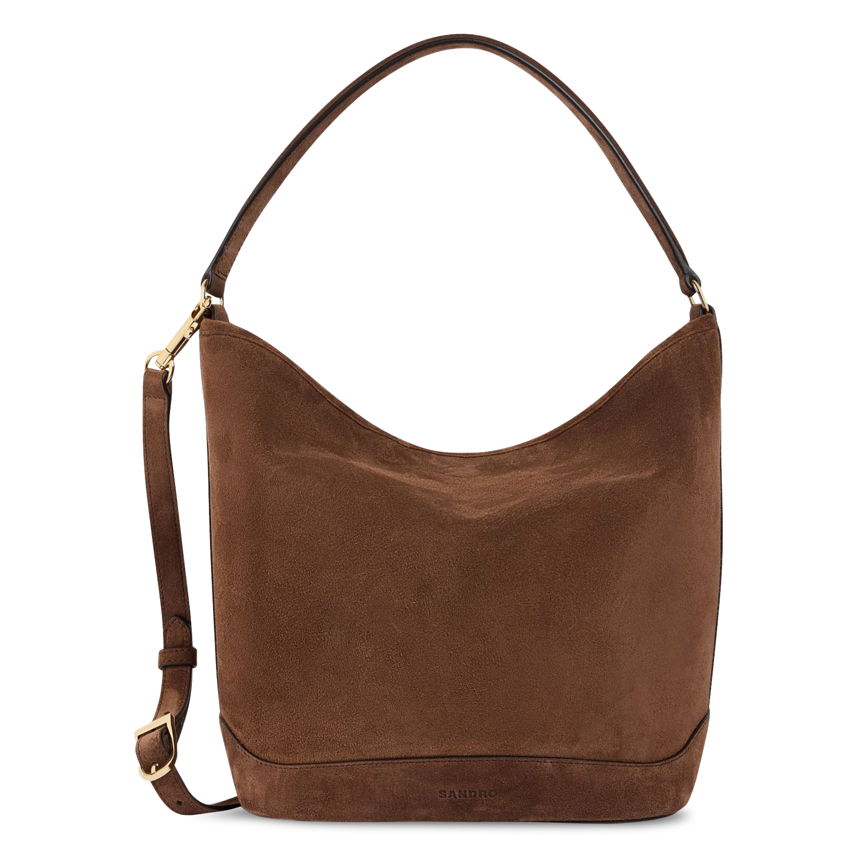 Sac seau en suède SANDRO Marron