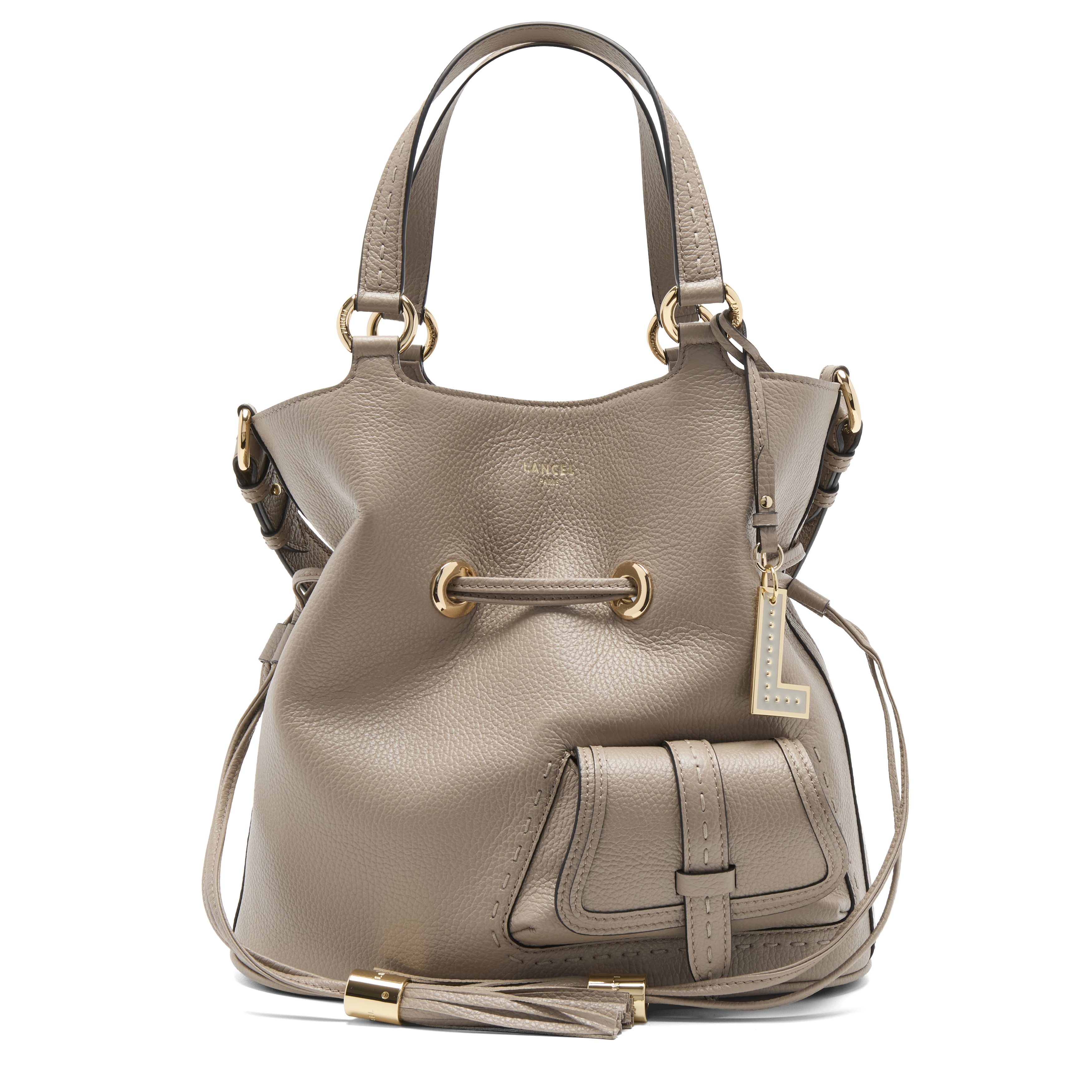Lancel First Flirt bucket bag van generfd runderleer LANCEL Grijs