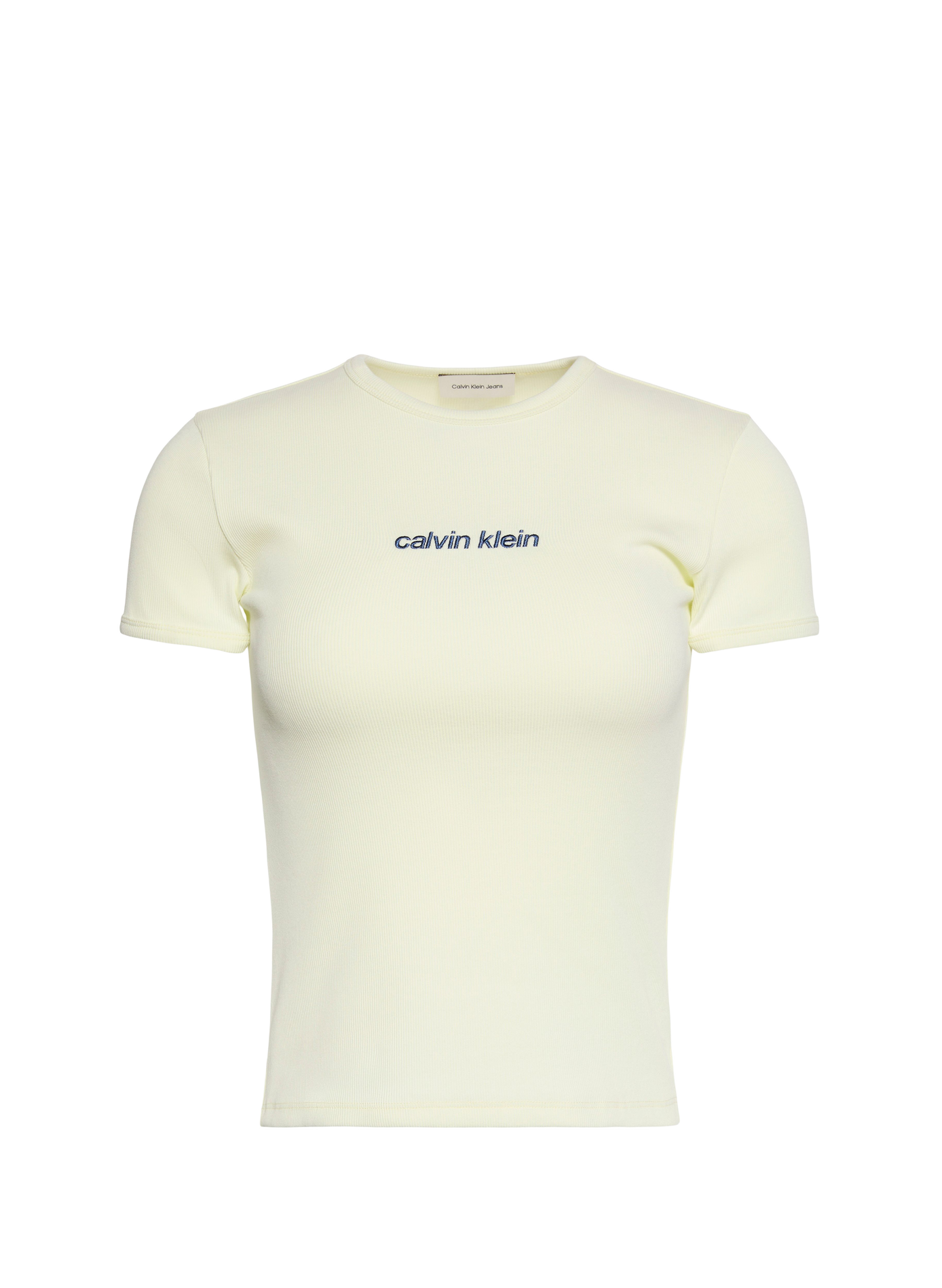 Taillierte T-Shirt mit Logo aus Baumwollmischung CALVIN KLEIN Grun