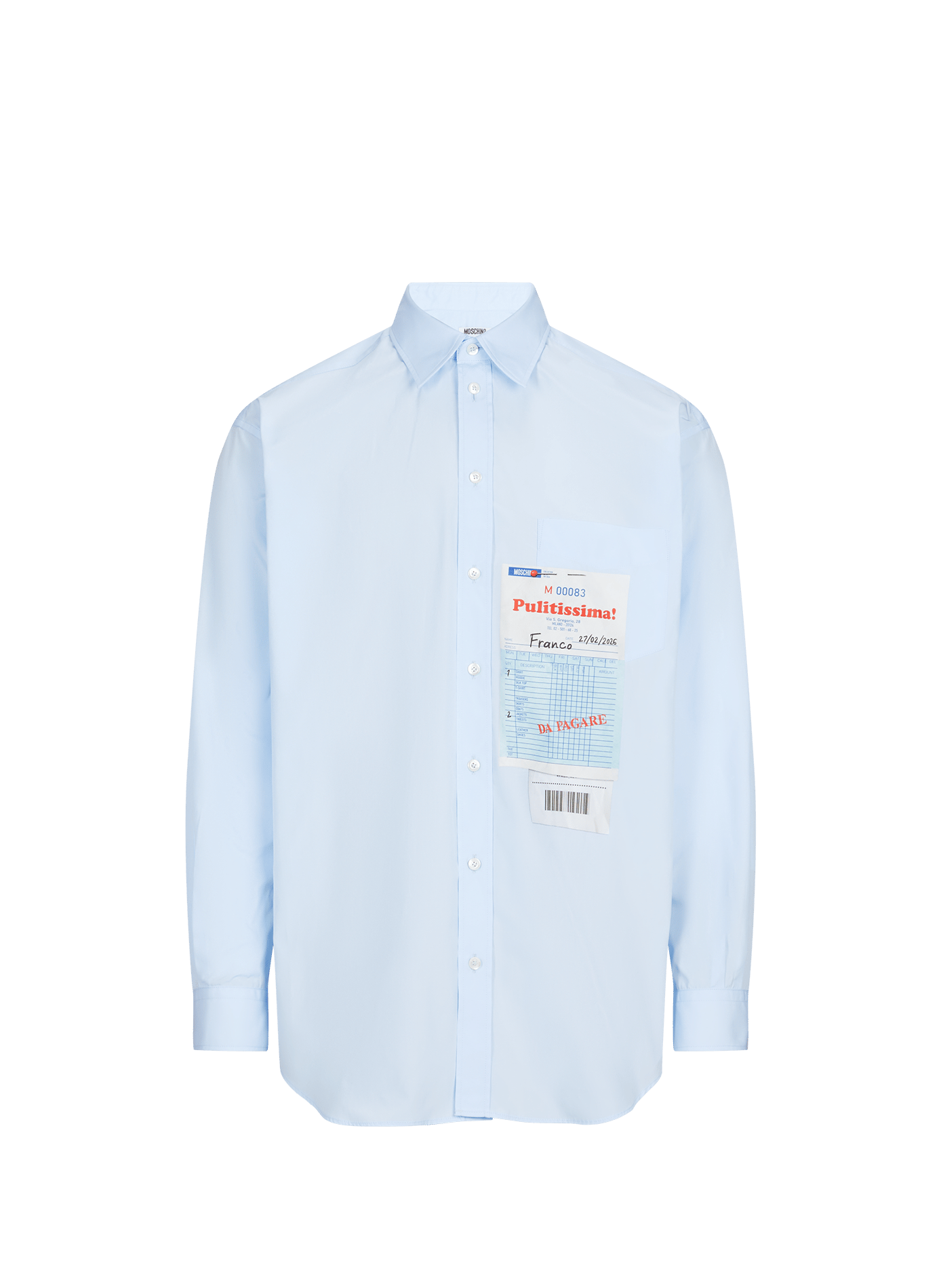 Loose printed cotton shirt MOSCHINO Blue