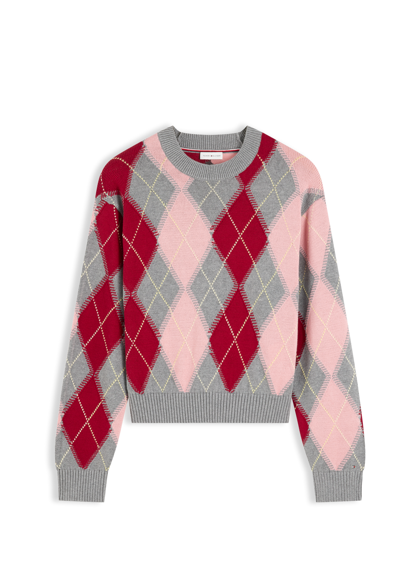 Pull droit à motif argyle en coton TOMMY HILFIGER Veelkleurig