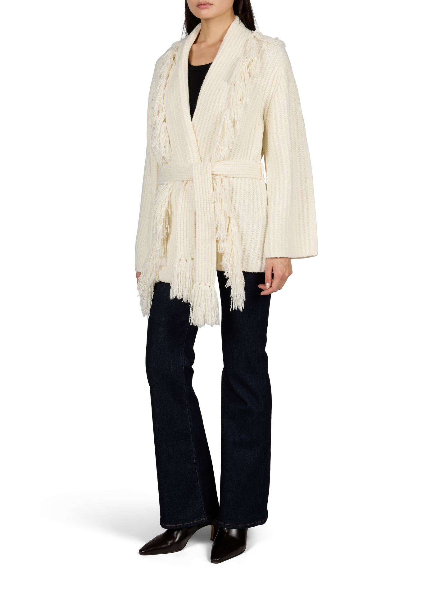 Chaleco de flecos de lana mezclada BY MALENE BIRGER Blanco