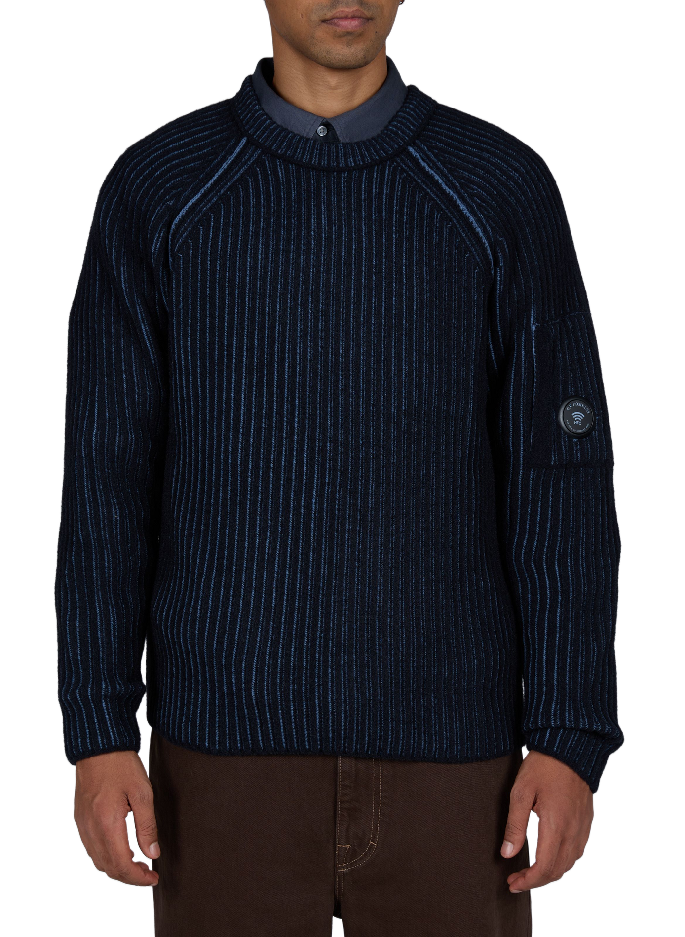 Gerader Rundhalspullover CP COMPANY Blau