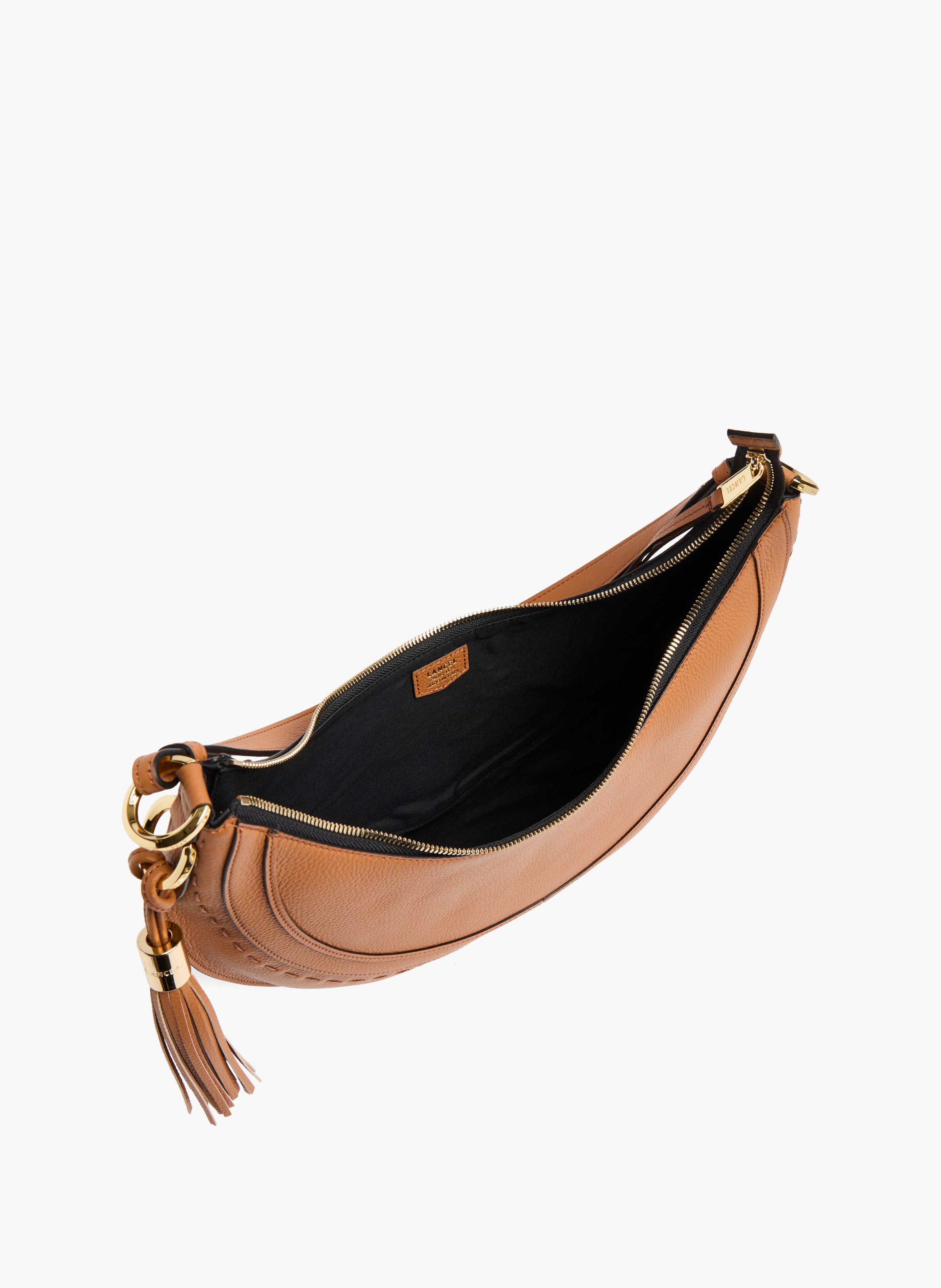 Sac à main hobohme en cuir gaufré. LANCEL Marron