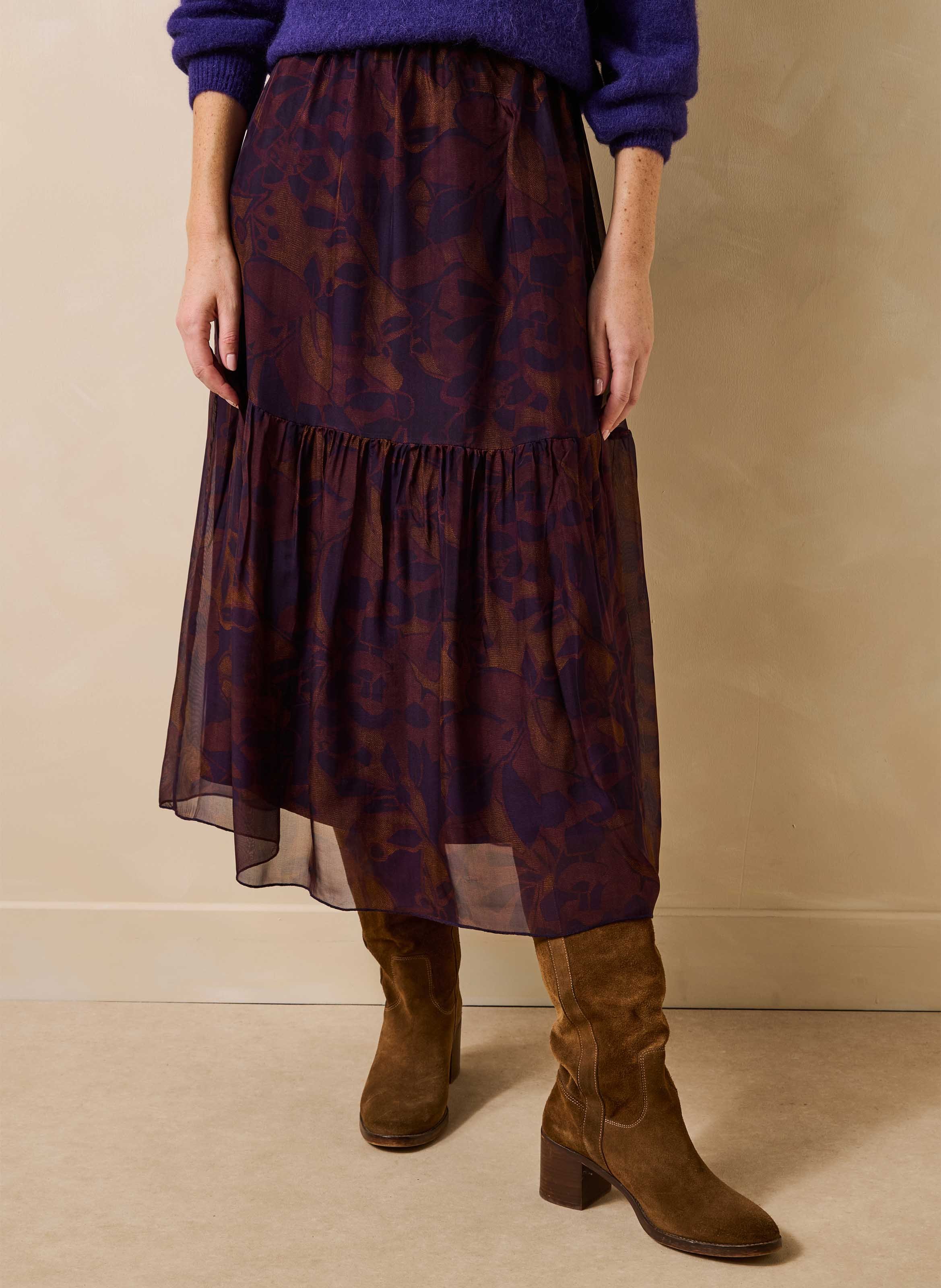 Uitlopende midi-rok met print LA FEE MARABOUTEE Veelkleurig