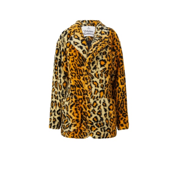 Manteau à imprimé en laine et coton