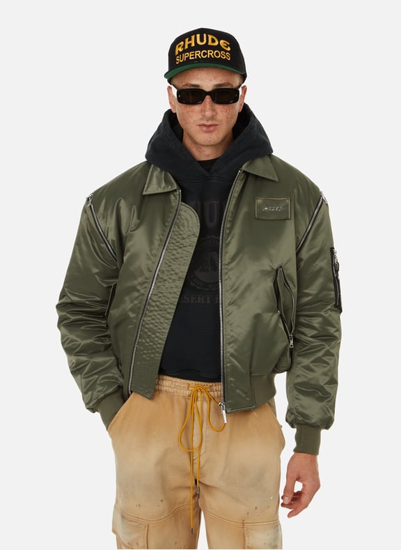 Japanese nylon bomber jacket Green by MOUTY MOUTY Japanese nylon bomber jacket Green