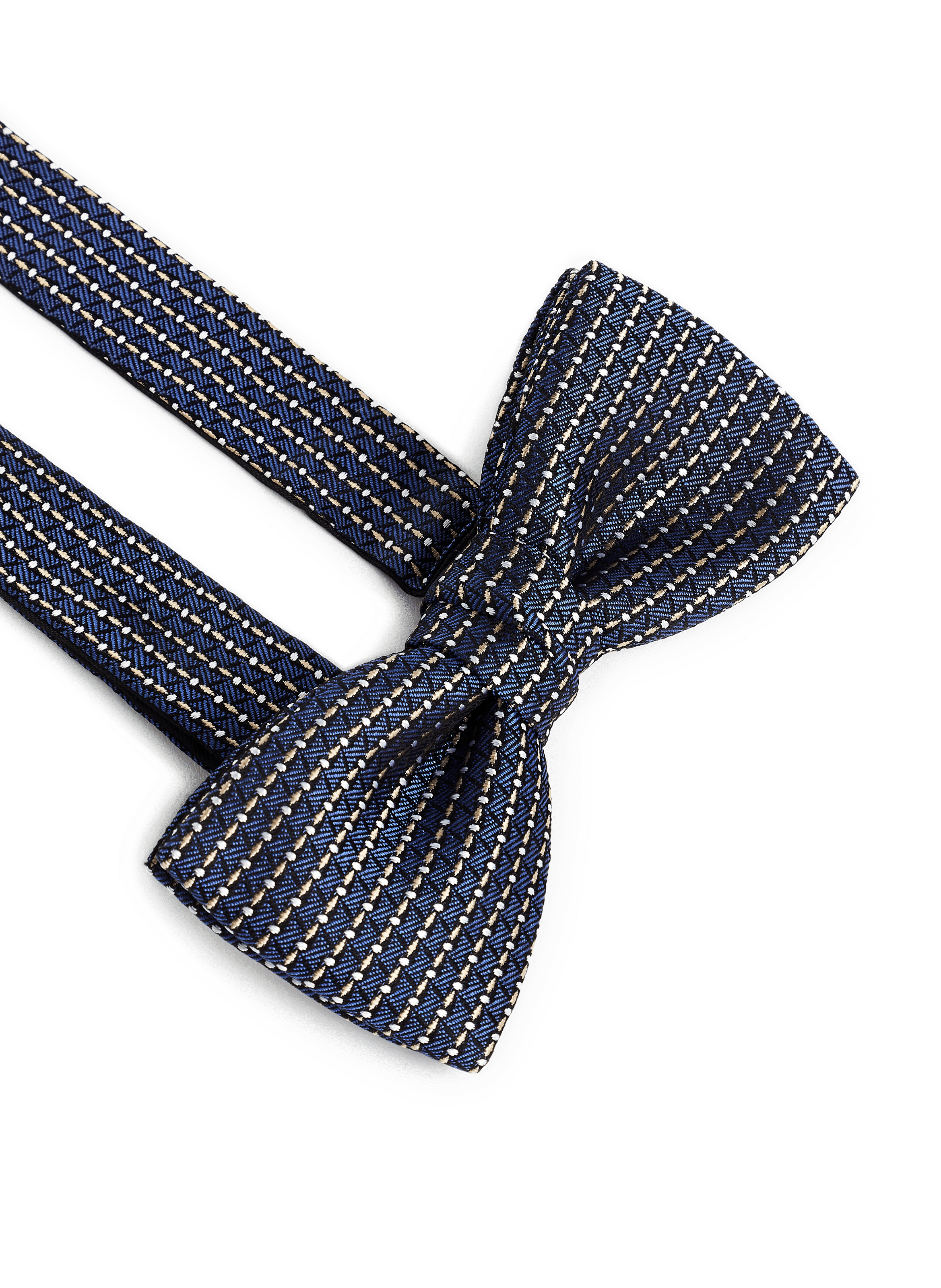 Printed silk bow tie Blue