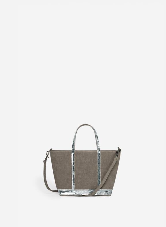 Cabas xs zippé en lin Gris by VANESSA BRUNO VANESSA BRUNO Cabas xs zippé en lin Gris
