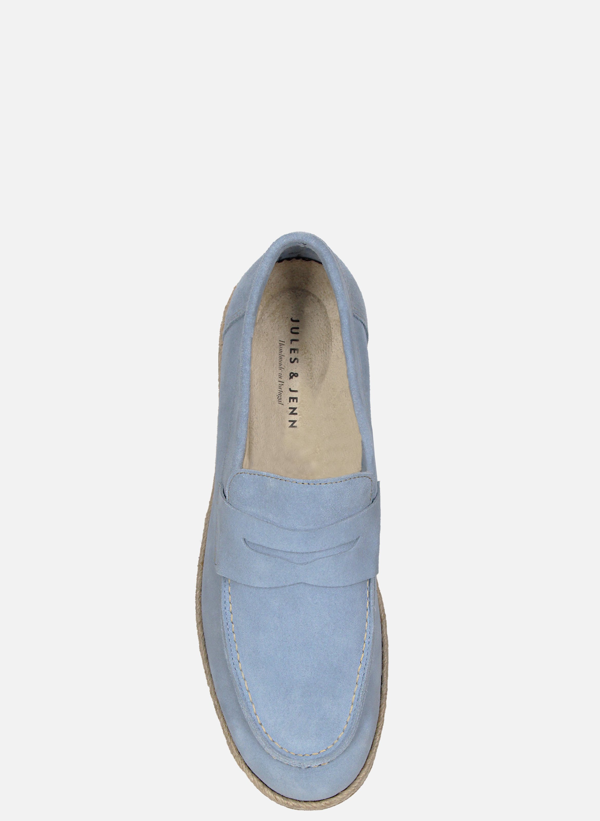 Mocassins espadrille cuir daim JULES & JENN Bleu