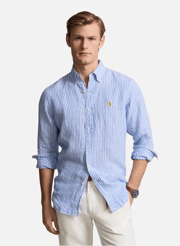 Chemise rayé en lin Bleu by POLO RALPH LAUREN POLO RALPH LAUREN Chemise rayé en lin Bleu