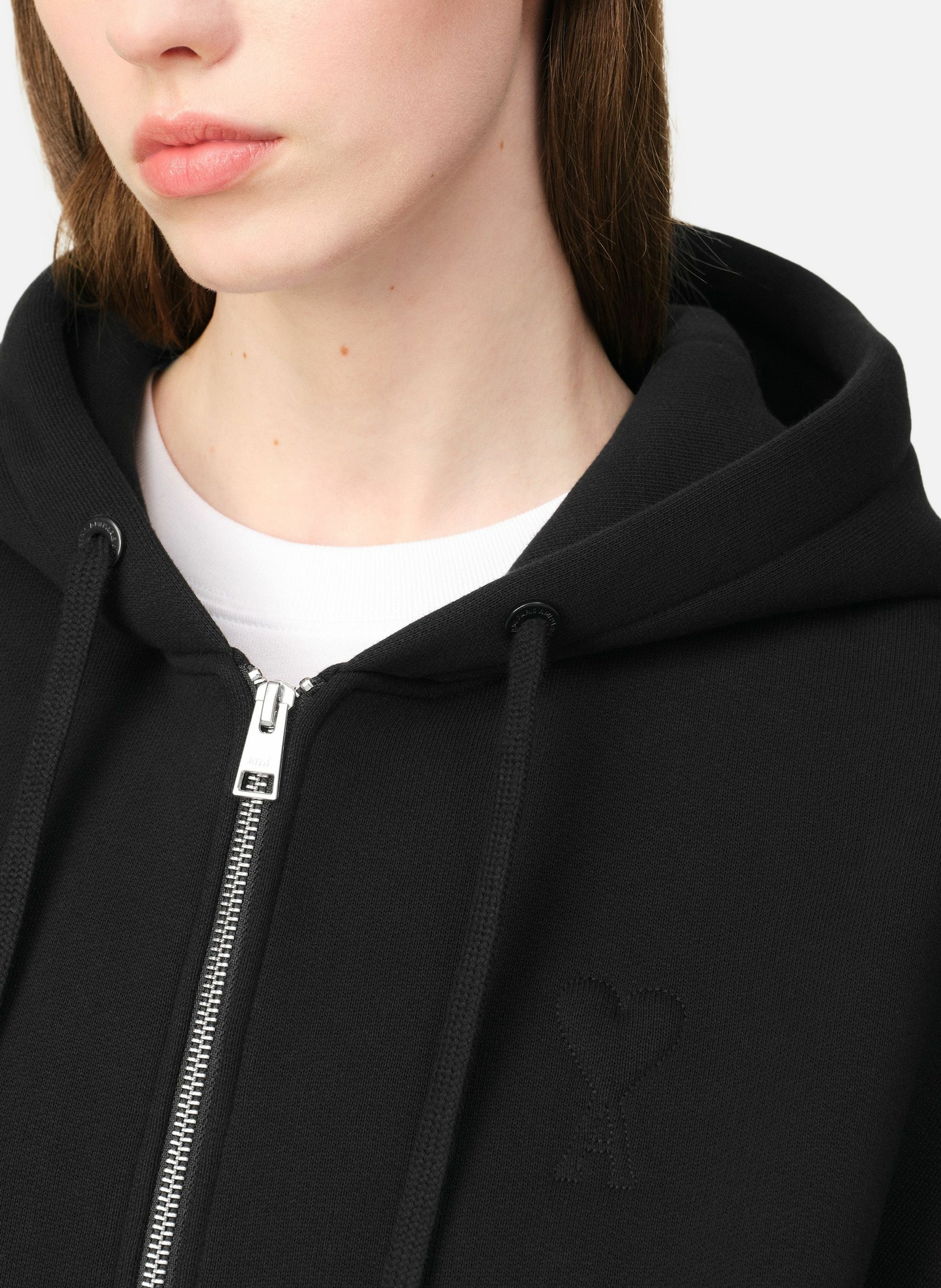 Hoodie zippé ami de coeur unisexe AMI PARIS Noir