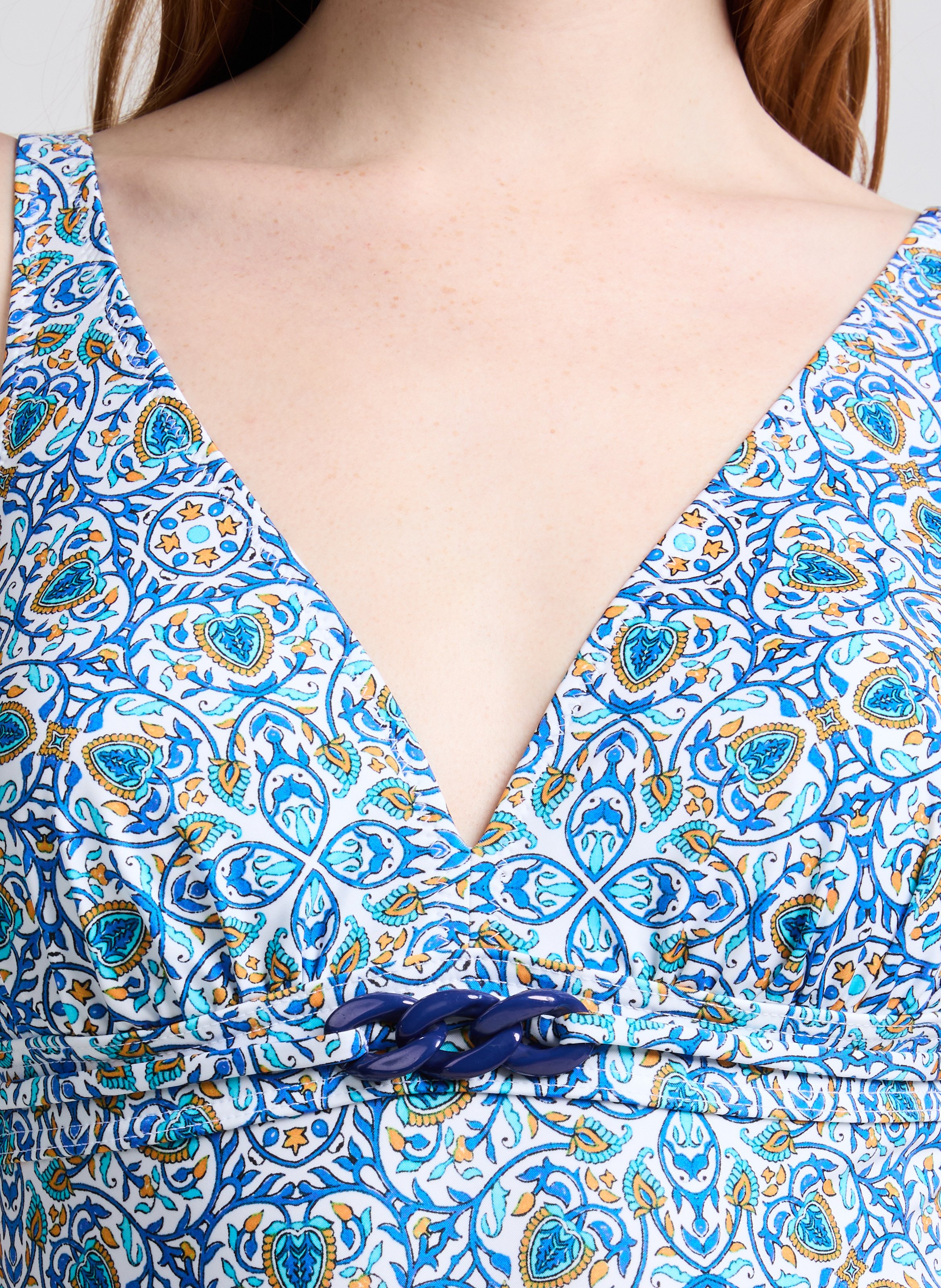 Maillot de bain à motif JANINE ROBIN Bleu