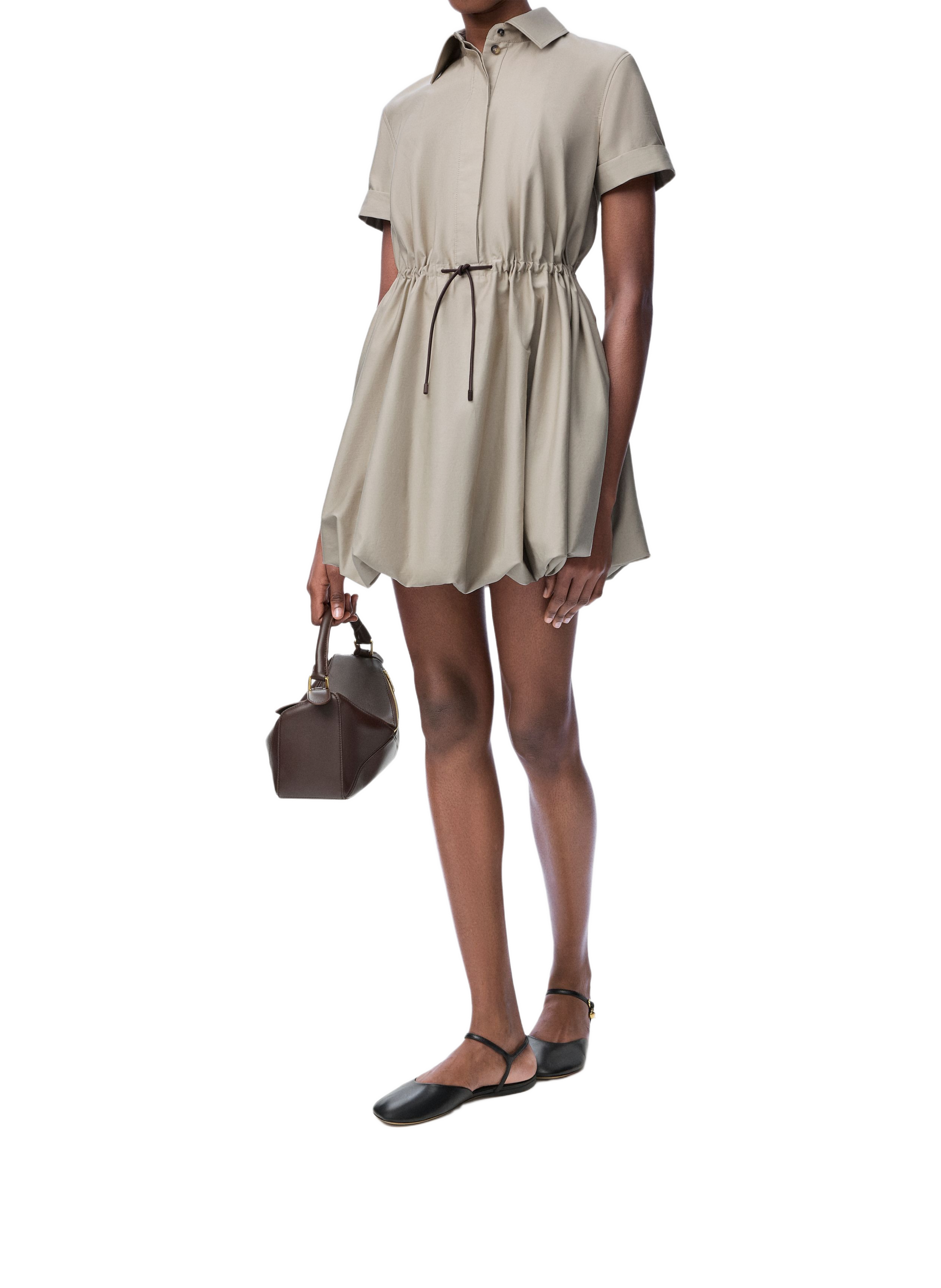 Mini dress in cotton and silk LOEWE Beige