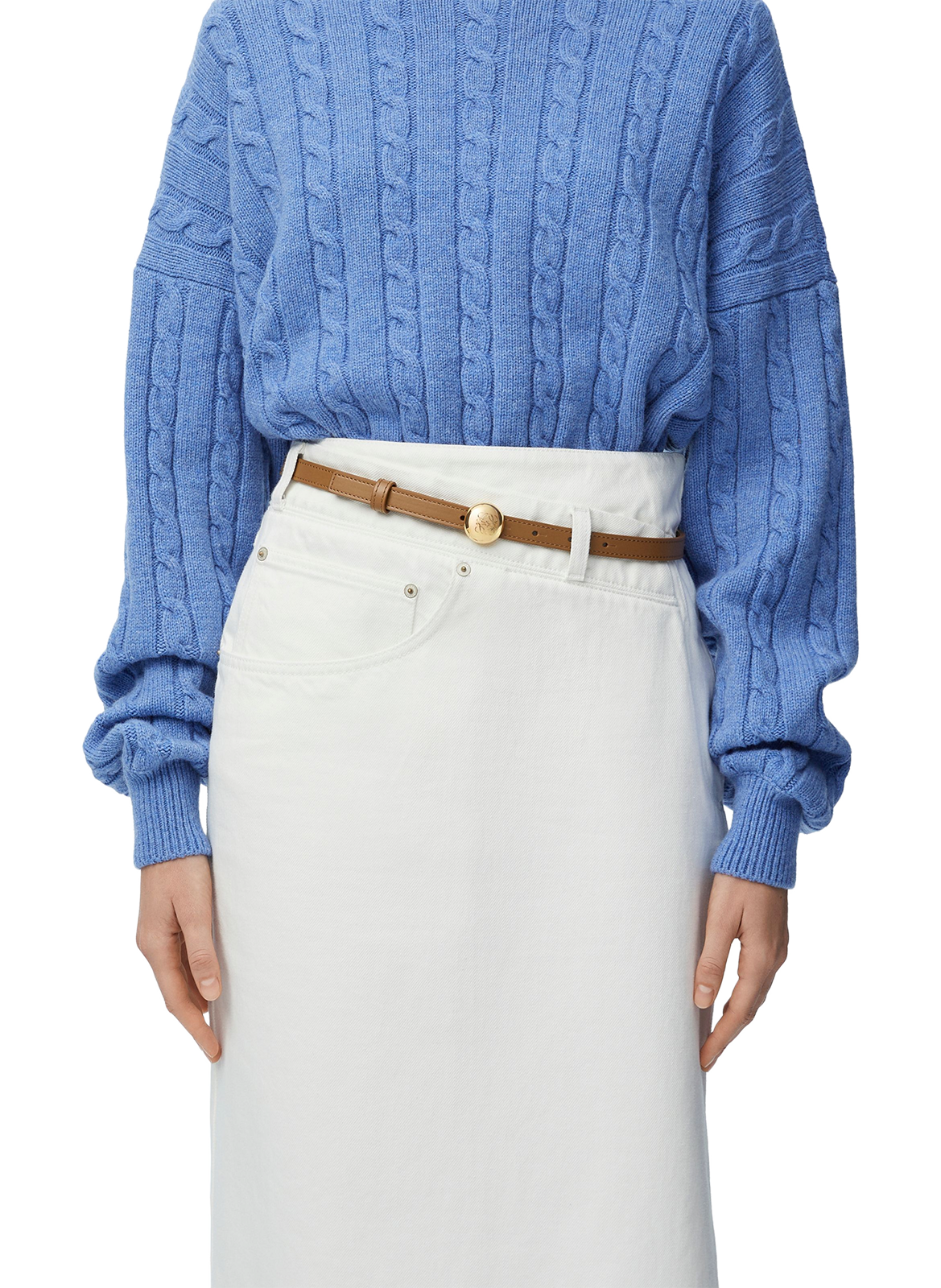 Smooth Pebble Calf Leather Belt LOEWE Brown