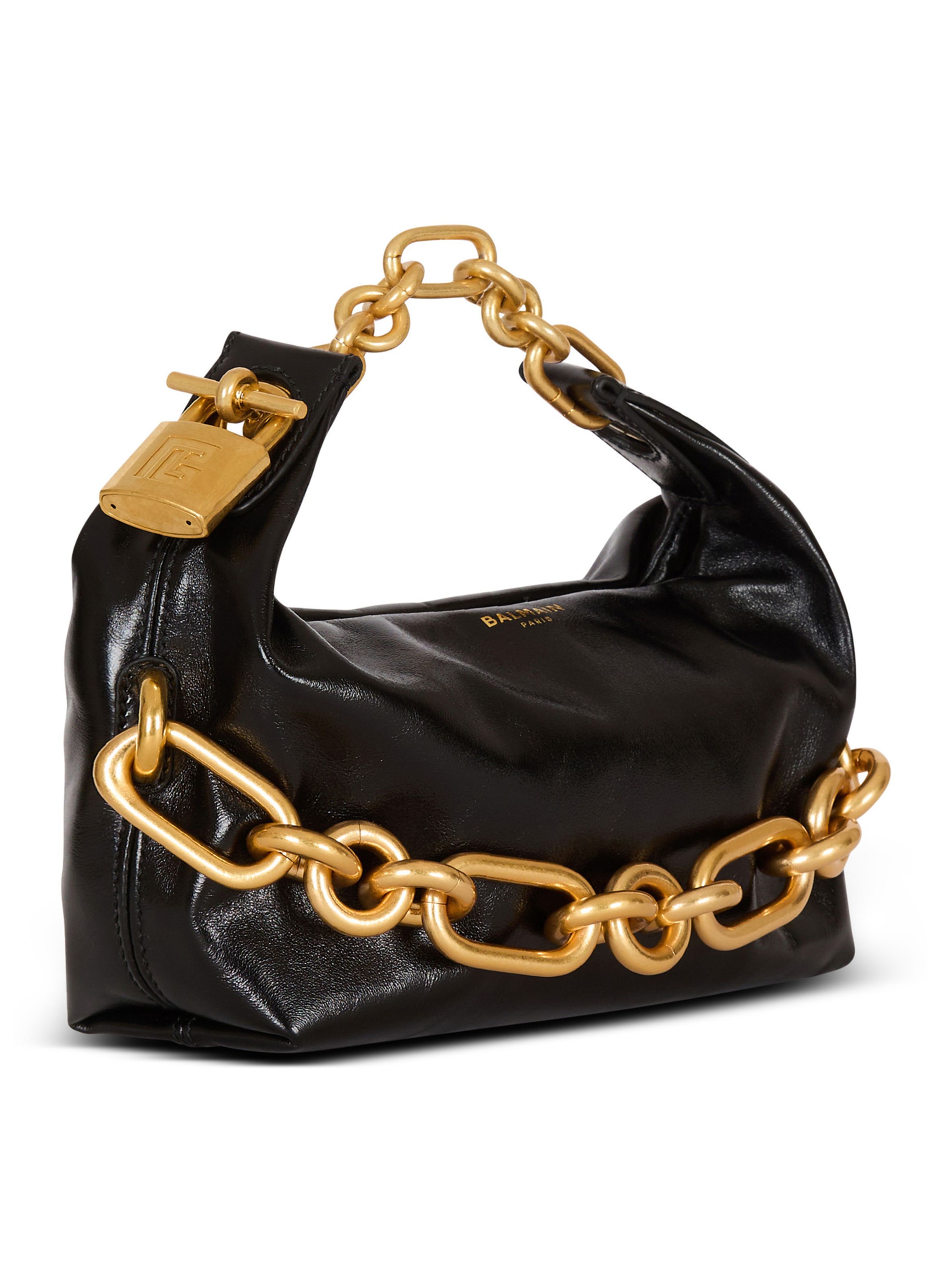 Sac sync mini en cuir de veau BALMAIN Noir